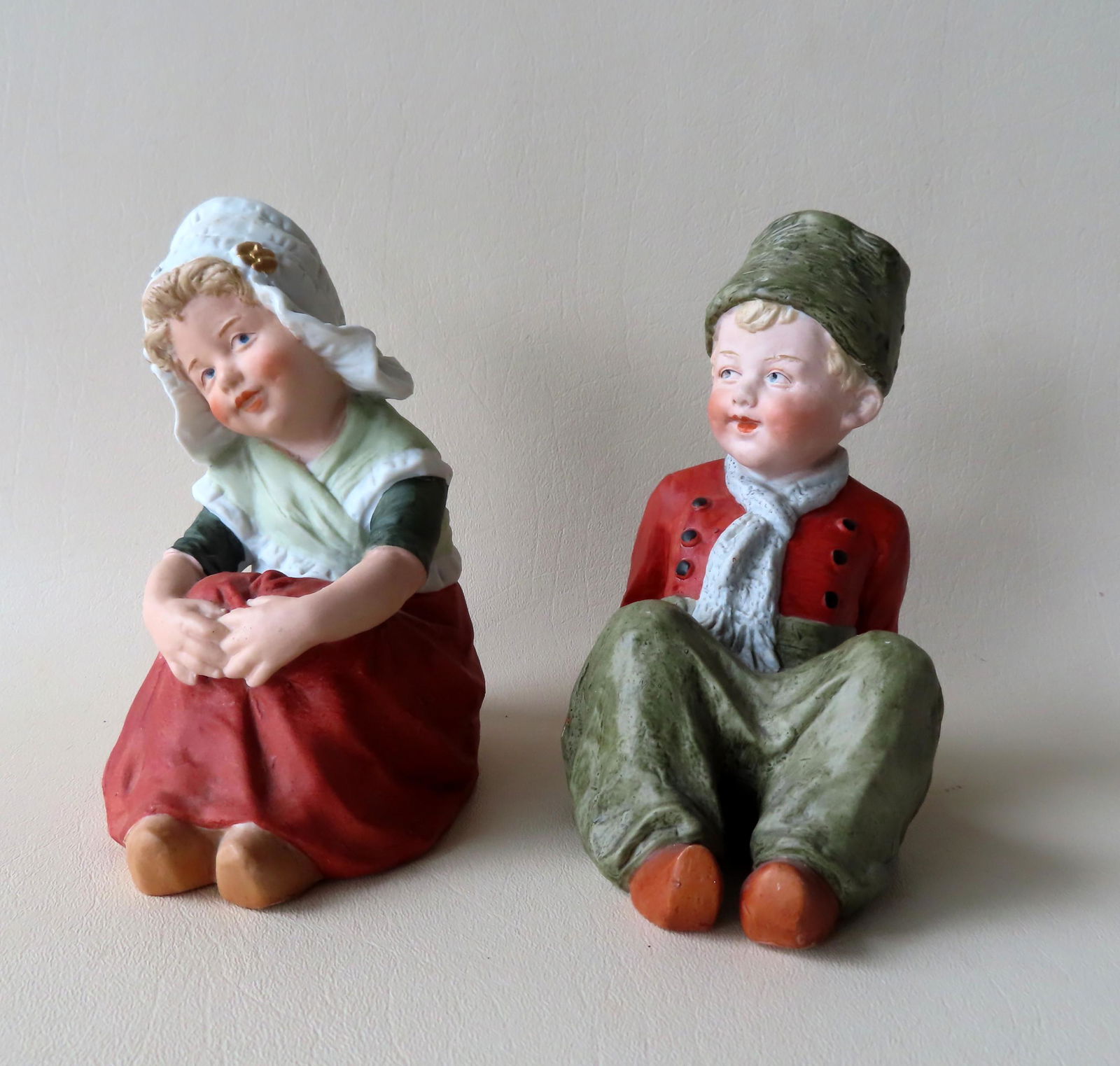 A pair of German bisque hand painted figurines of Dutch (1 of 7)