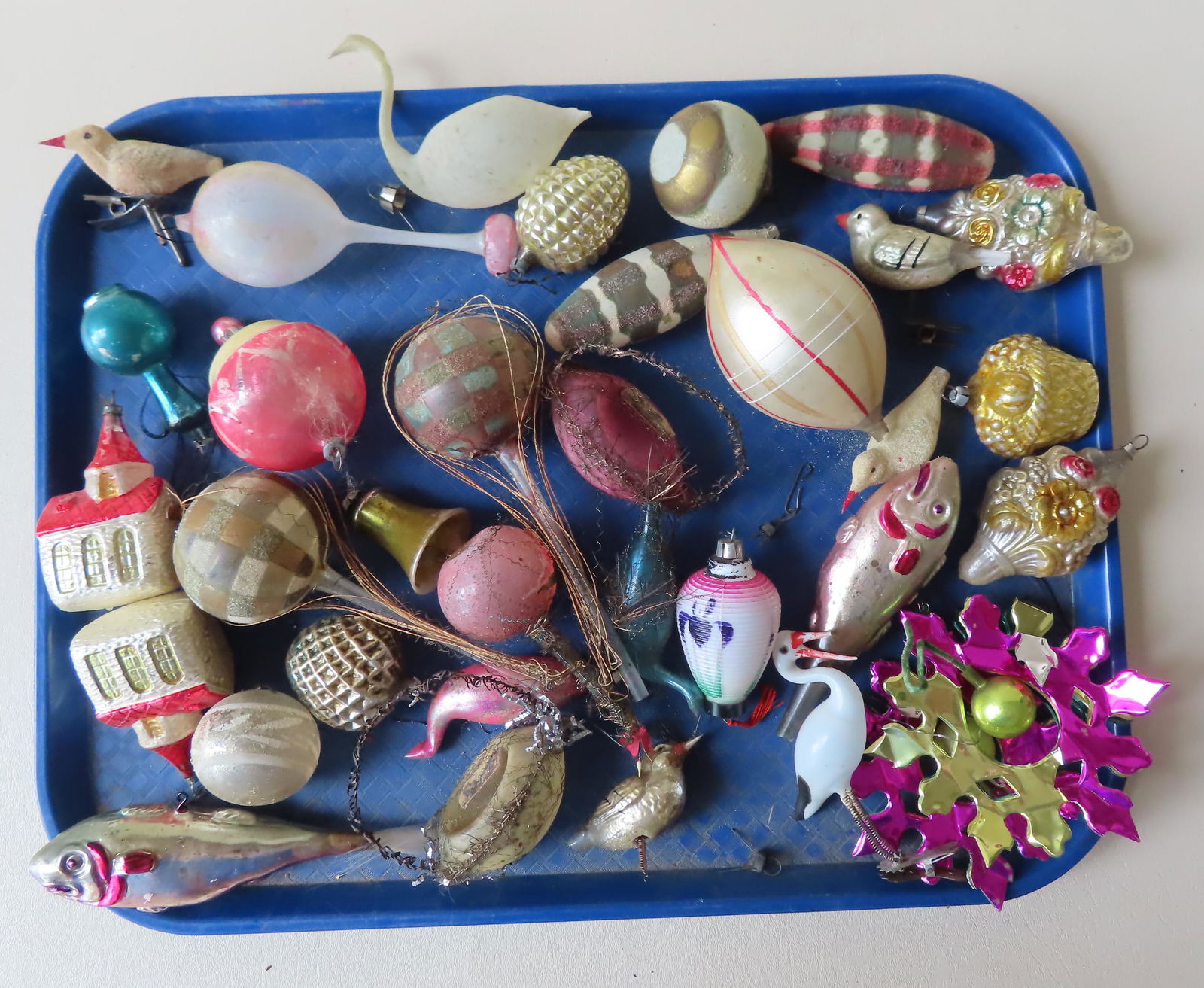 Grouping of old glass Christmas ornaments including 2 (1 of 8)