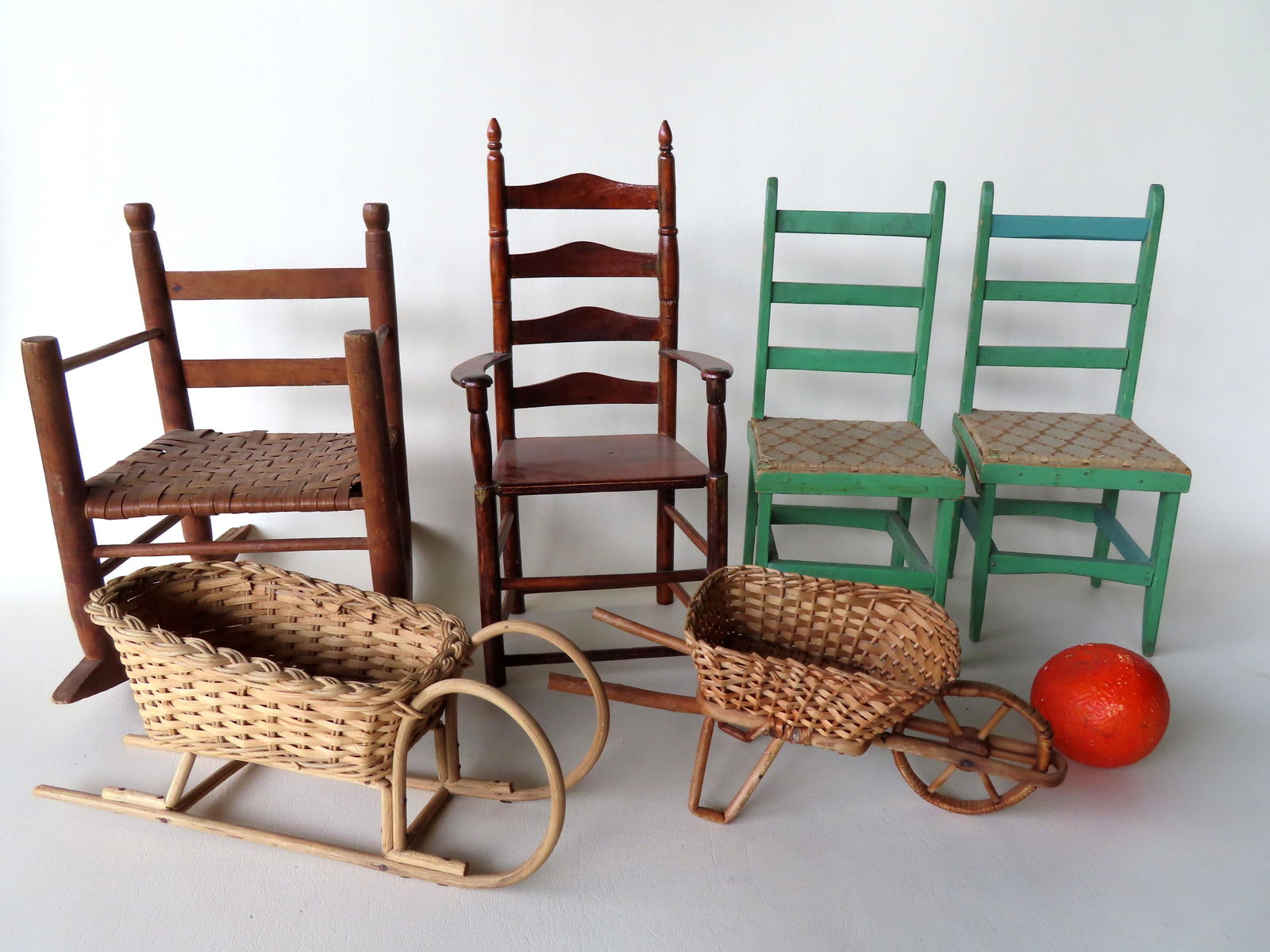 Grouping of child's doll furniture including:  4 doll (1 of 4)