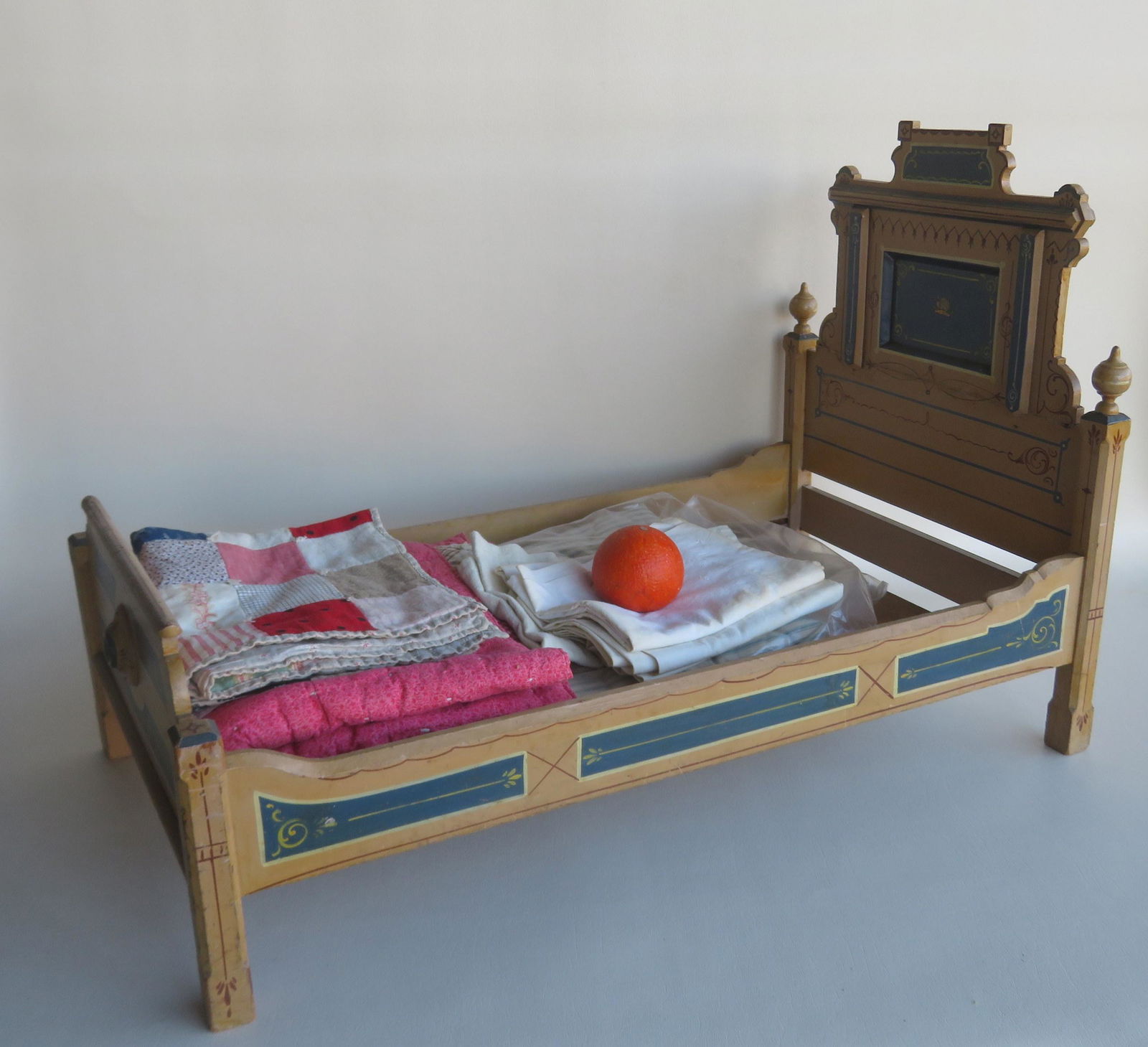The best Victorian Eastlake doll's bed and doll (1 of 8)