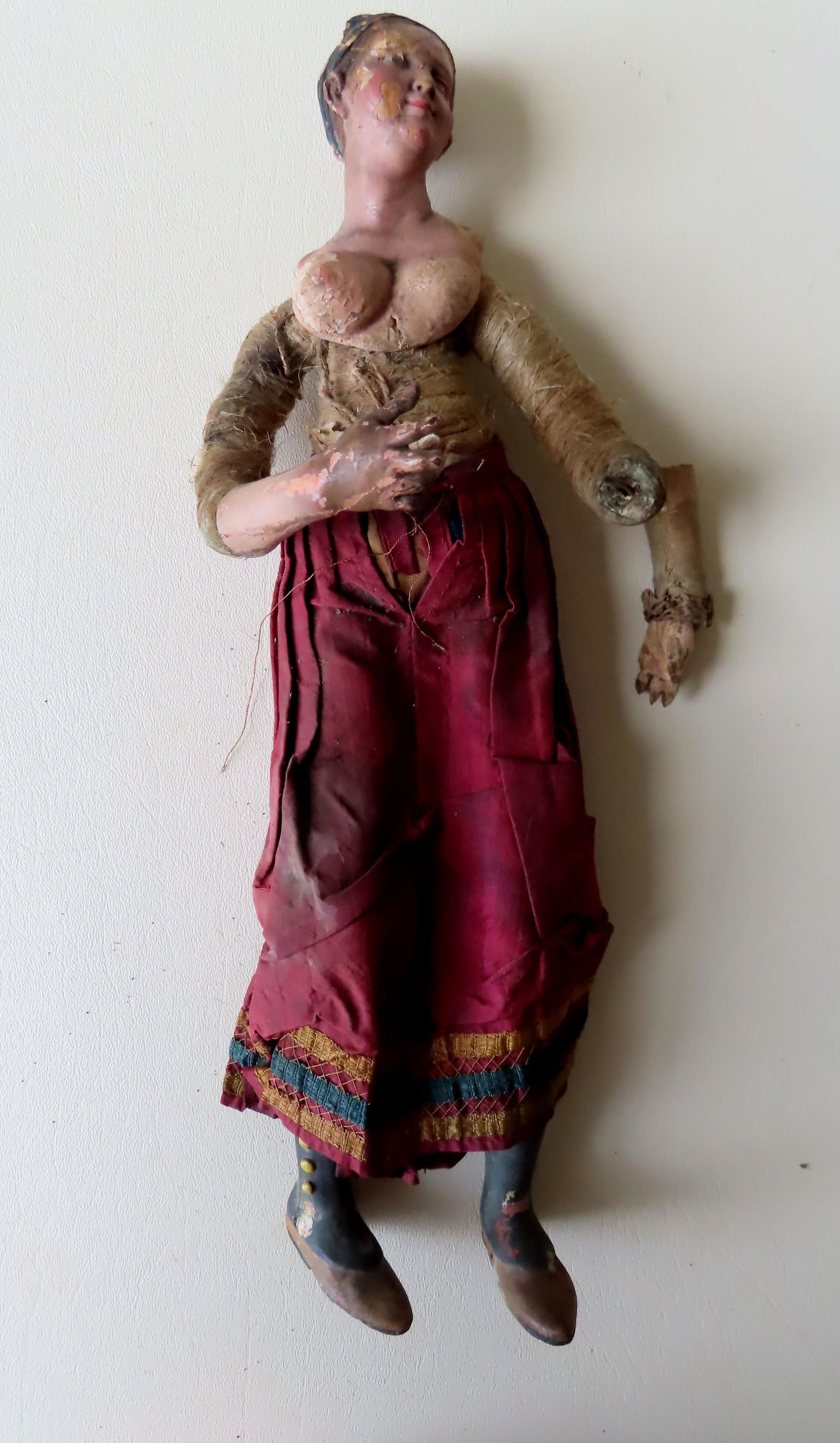 Italian Neapolitan doll with terracotta body, glass (1 of 10)
