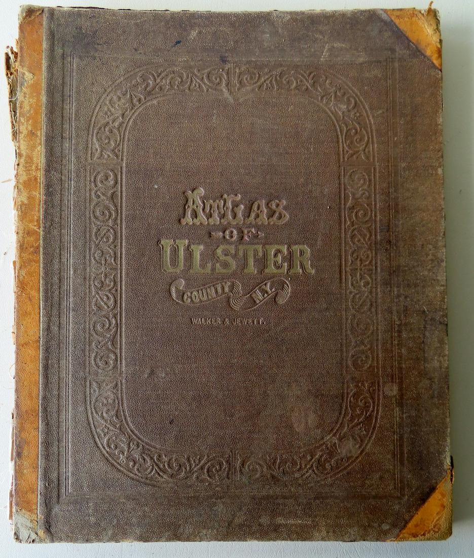 Atlas entitled "COUNTY ATLAS OF ULSTER NEW YORK" by: Atlas entitled "COUNTY ATLAS OF ULSTER NEW YORK" by F.W. Beers, published by Walker & Jewett, 1875. Due to the odd manner in which pages are numbered, difficult to determine if maps are actually missi