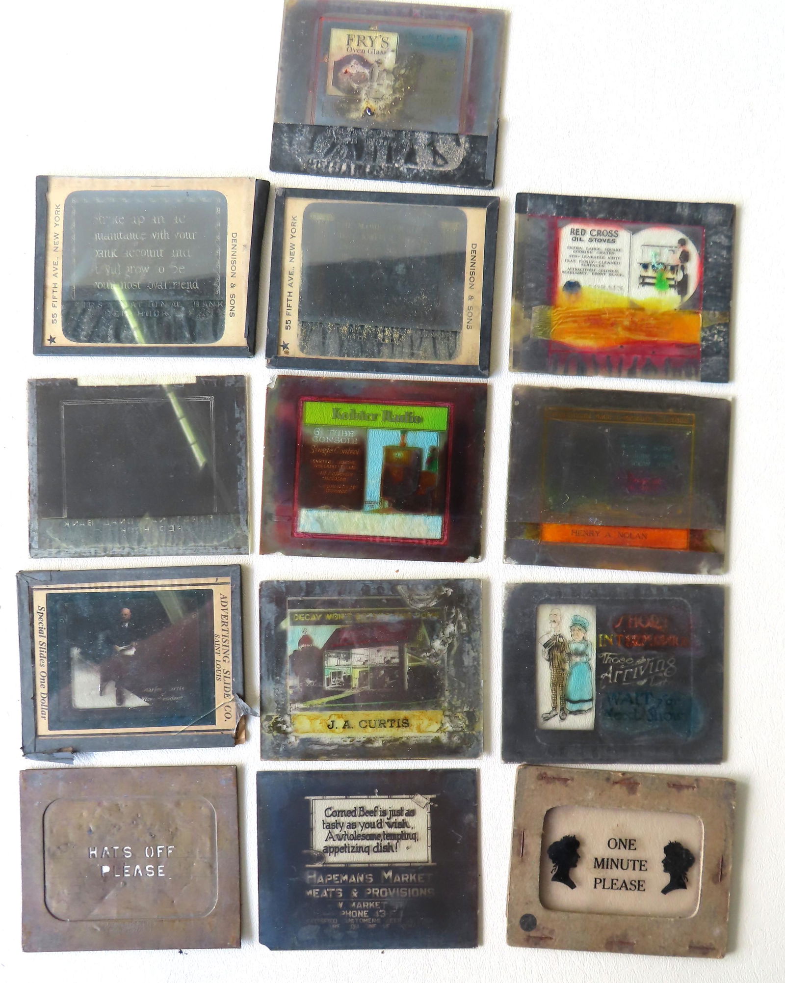 Grouping of 13 glass slides, most for Red Hook NY (1 of 11)