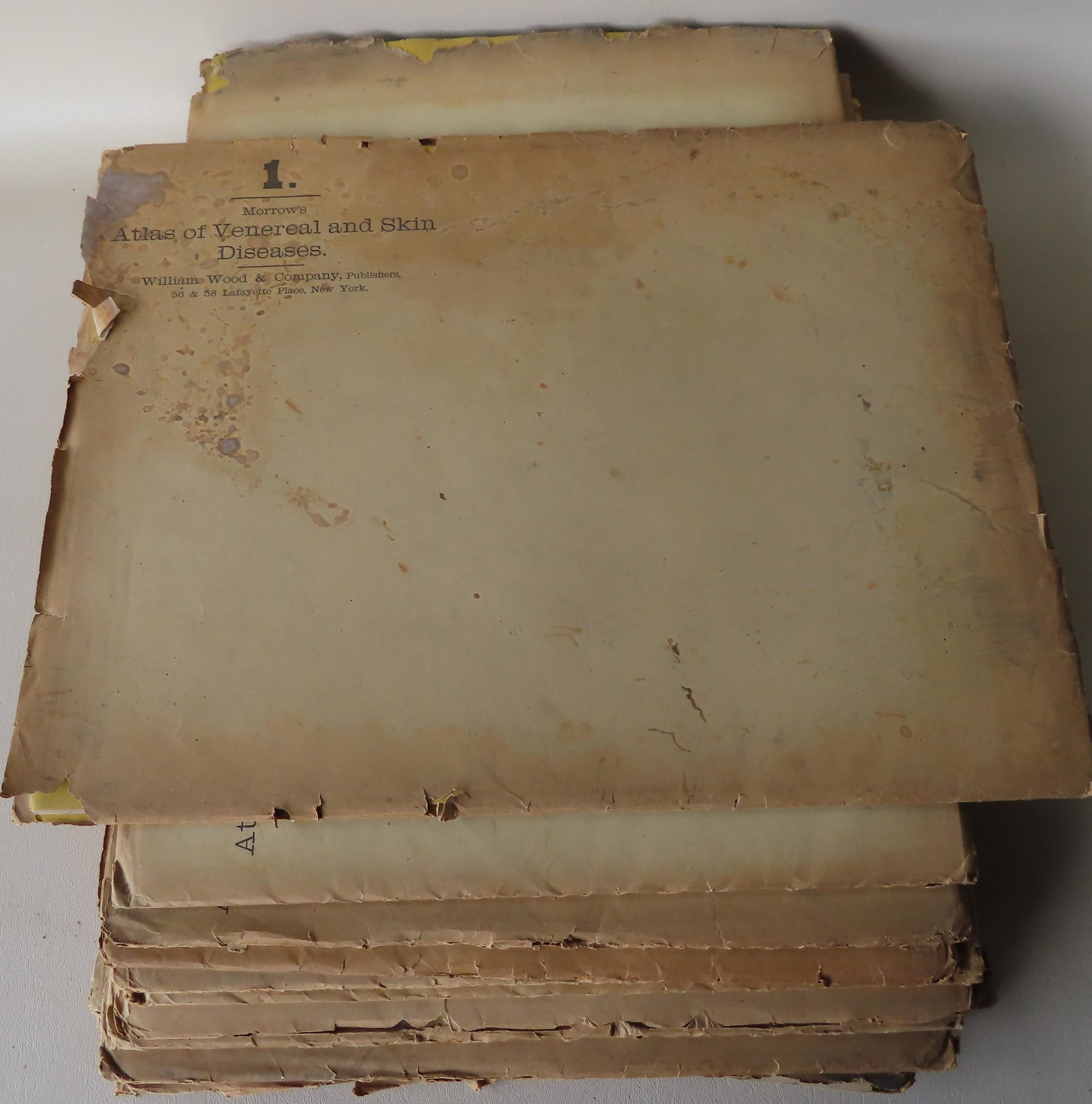 Morrow's "Atlas of Venereal and Skin Diseases": Morrow's "Atlas of Venereal and Skin Diseases" published by William Wood & Co. NY 1888 and 1889, in 15 volumes - each volume within original paper envelope and appear to be complete. However, there ar