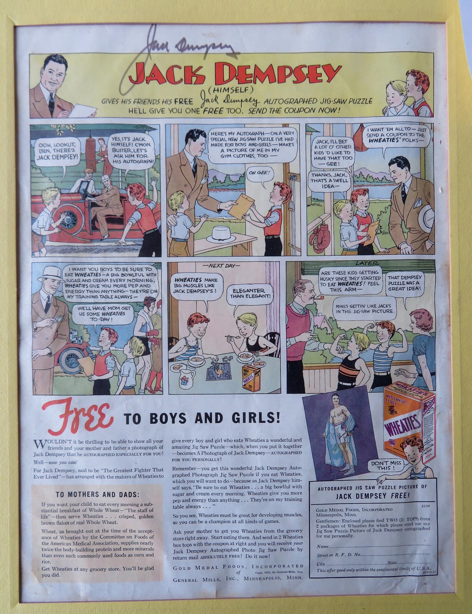 An original Jack Dempsey autograph, signed on a comic (1 of 2)