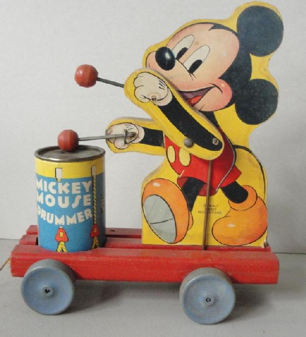 Fisher Price Mickey Mouse Drummer and Donald Duck p: Fisher Price Mickey Mouse Drummer and Donald Duck pull toys.