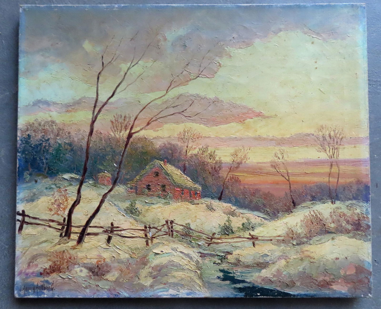 J. Henry Hallberg, NY, 20th century. O/C Winter (1 of 3)