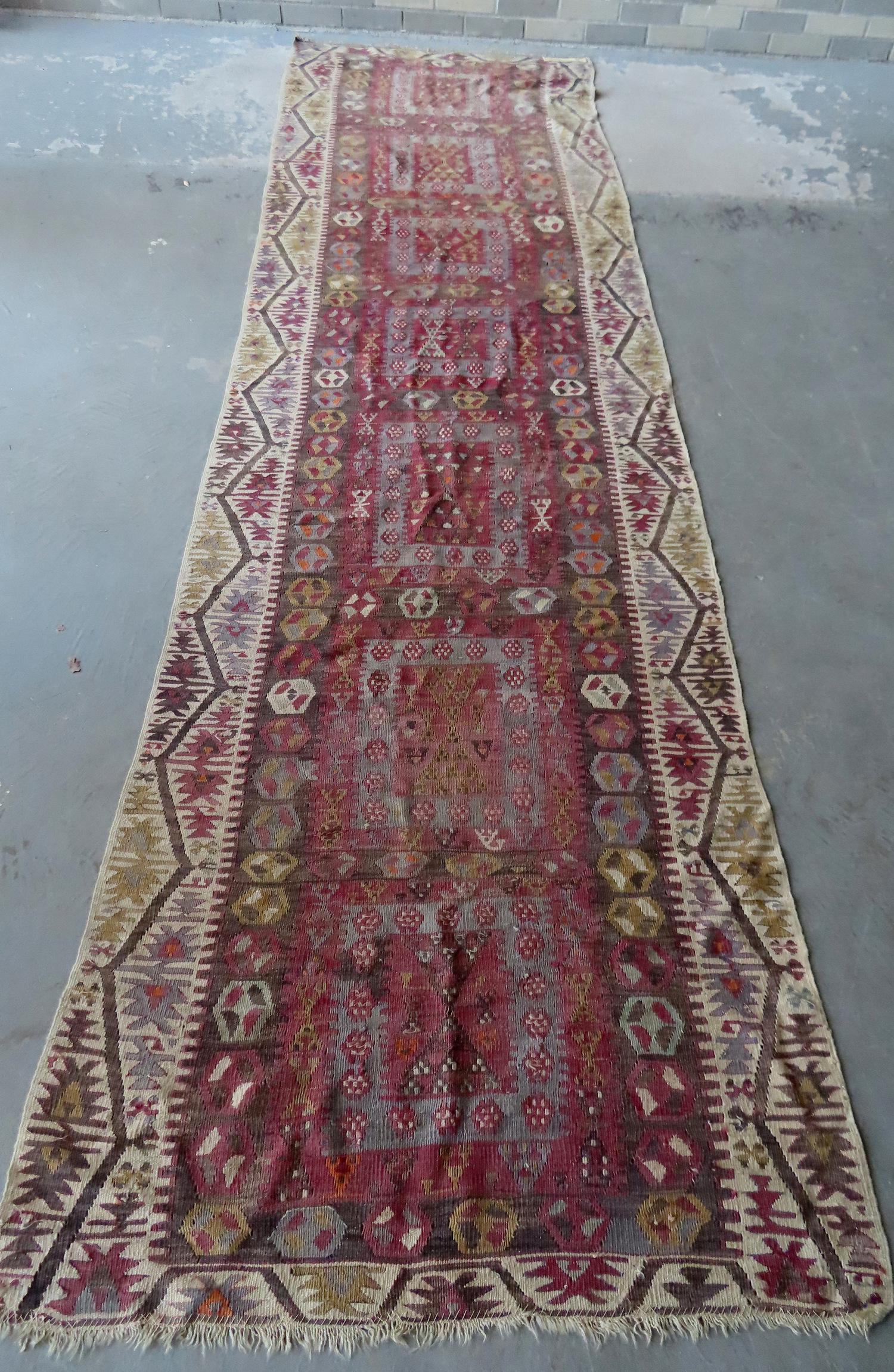 A kilim tribal rug runner, good condition, late 19th to (1 of 5)