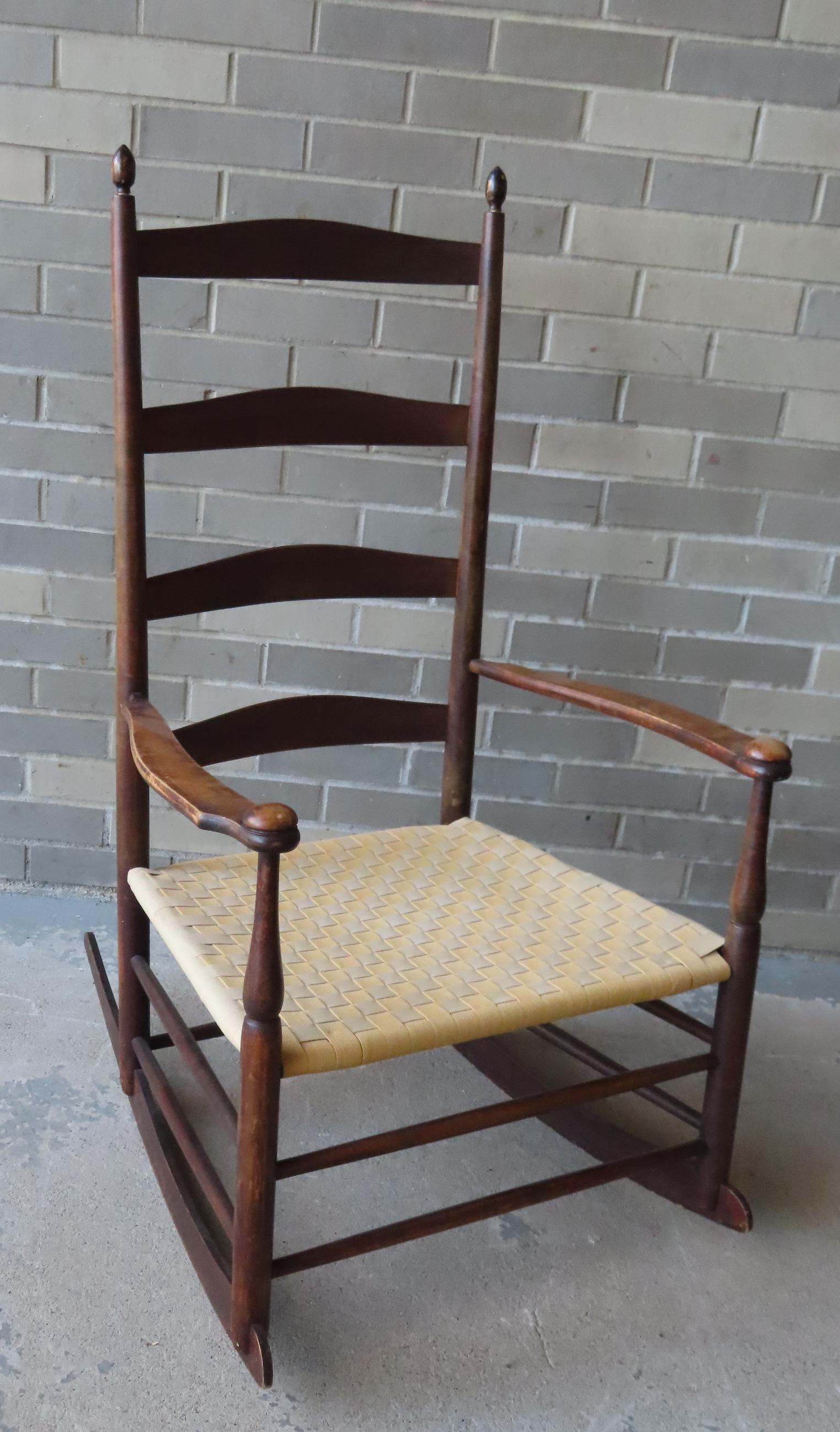 Shaker production rocker with 4 back slats, arms, (1 of 5)