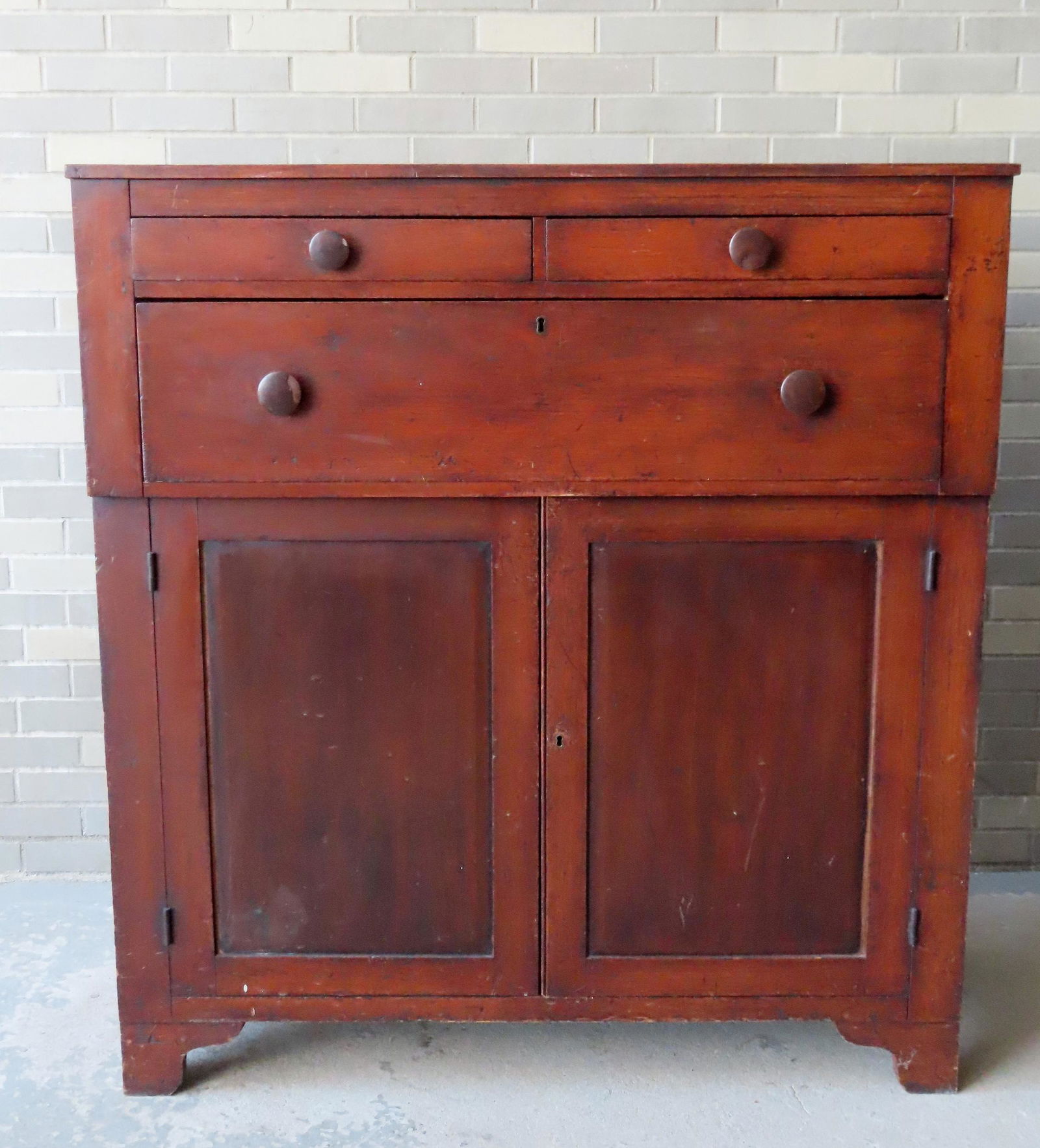 Jelly cupboard in natural finish having 2 short drawers (1 of 10)