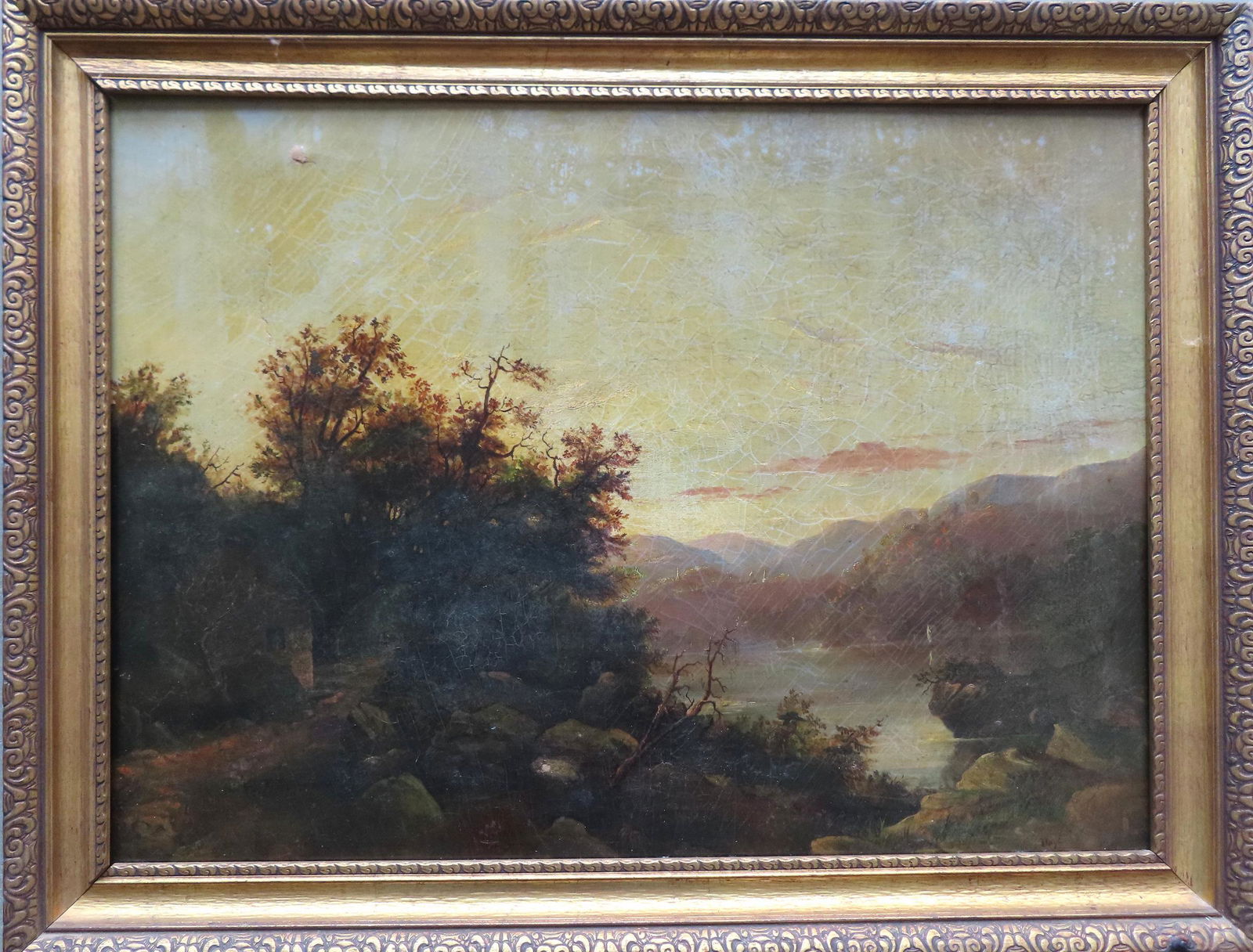 A large O/C Mountain landscape signed Hoyt, American, (1 of 7)