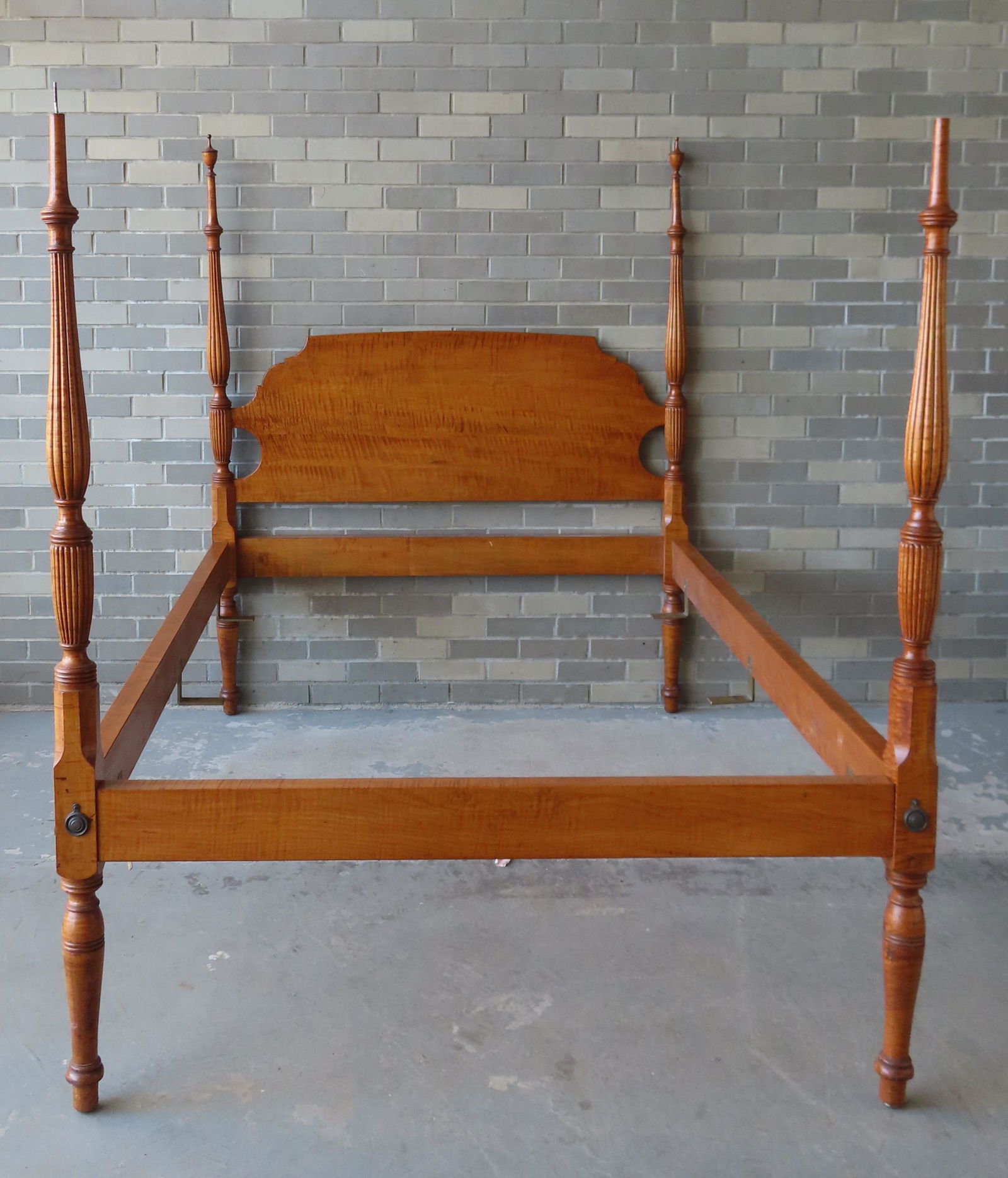 Custom made tiger maple high post bed with urn shaped (1 of 17)