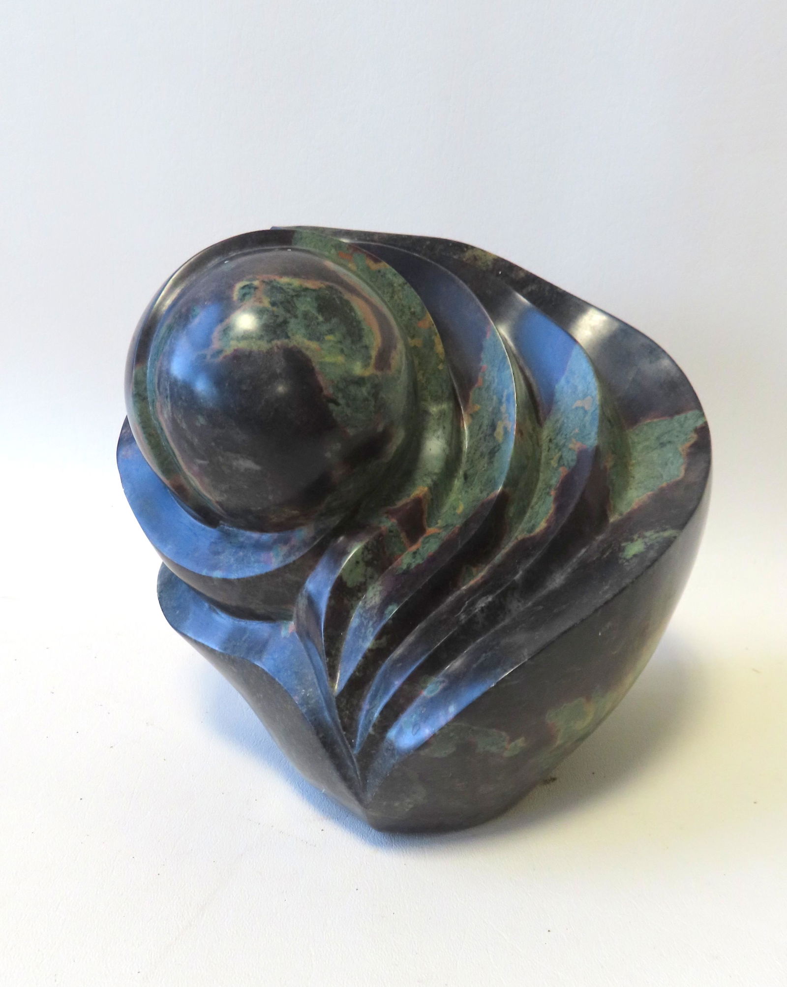 A contemporary marble sculpture with scratched (1 of 7)