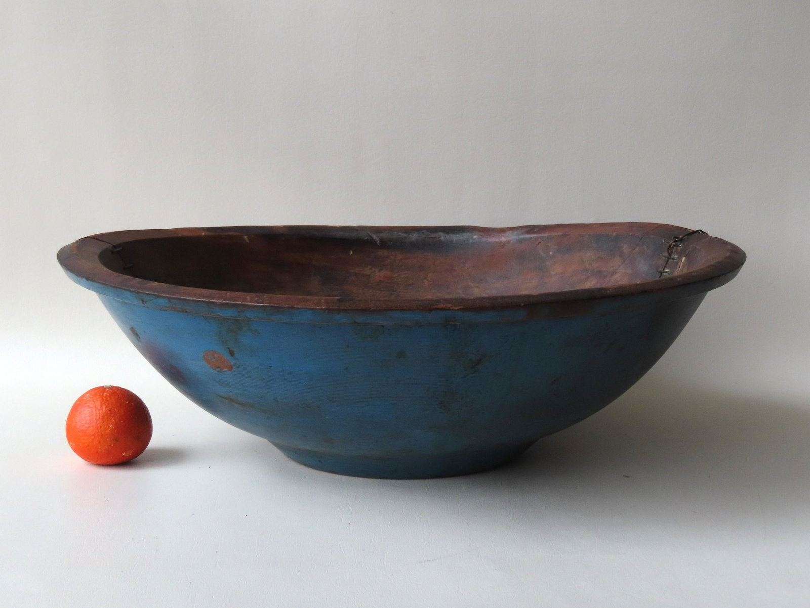 A monumental primitive Hudson Valley treenware bowl in (1 of 8)
