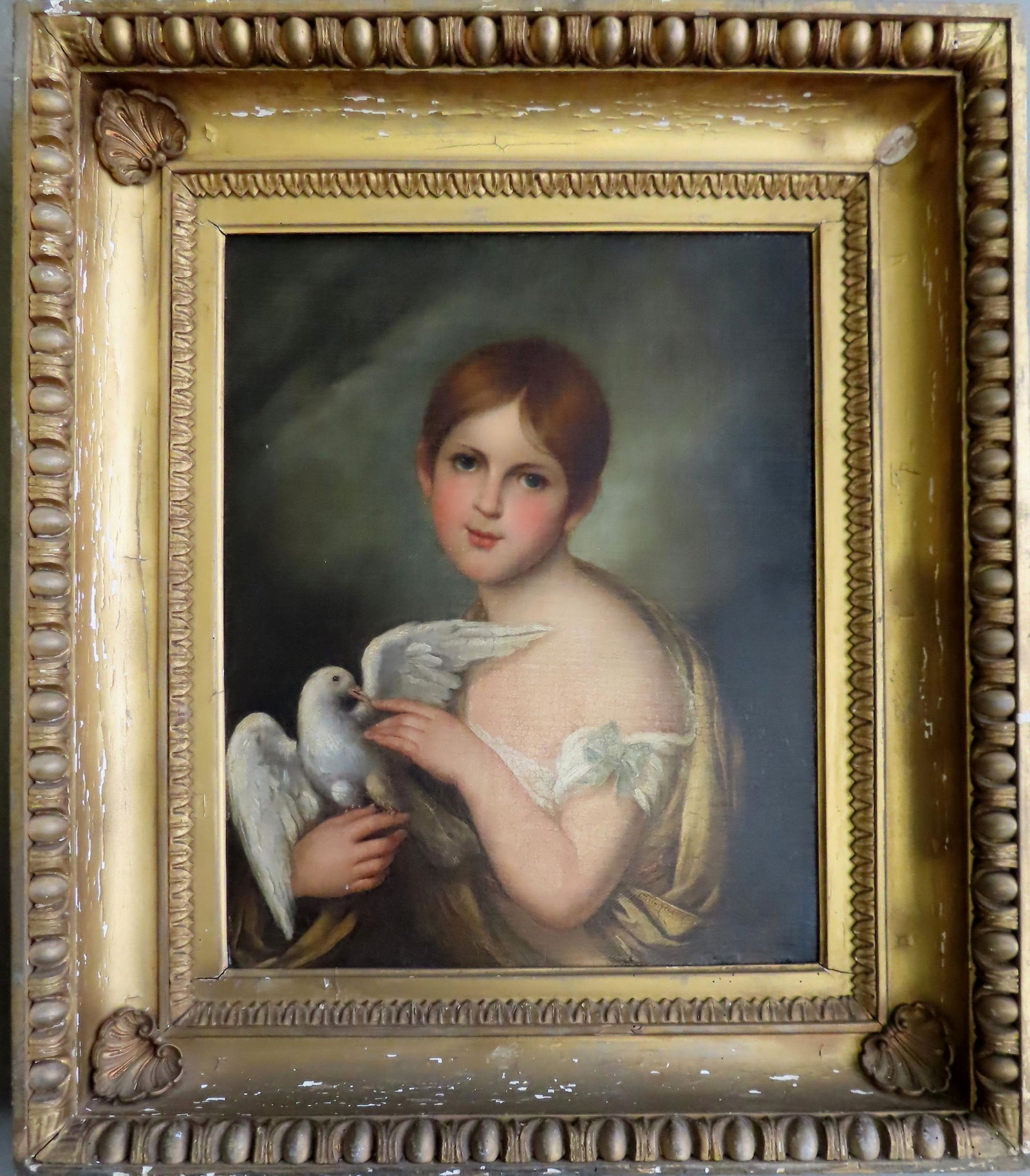 O/C Classical portrait of a young girl holding a dove (1 of 7)