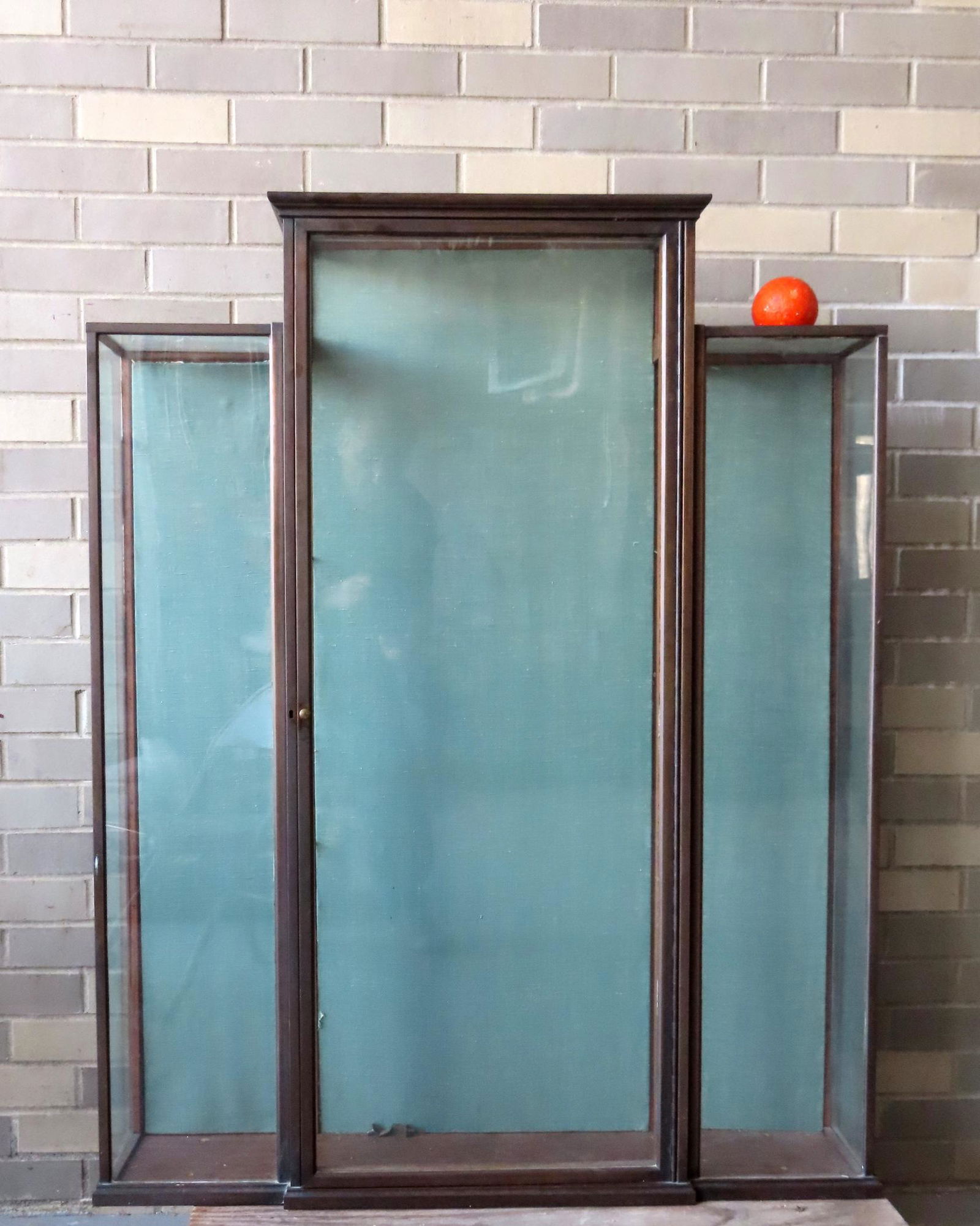 A vintage display case having - brass frame. (1 of 6)