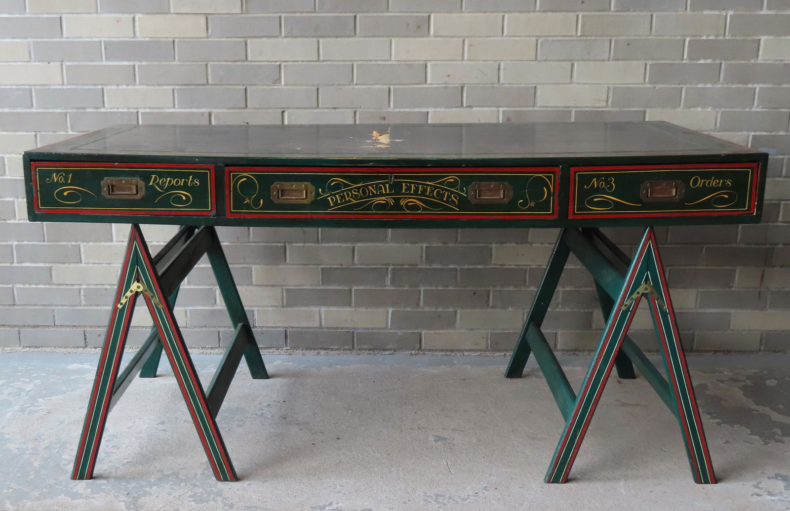 An English hand painted ship captain's desk, probably (1 of 13)