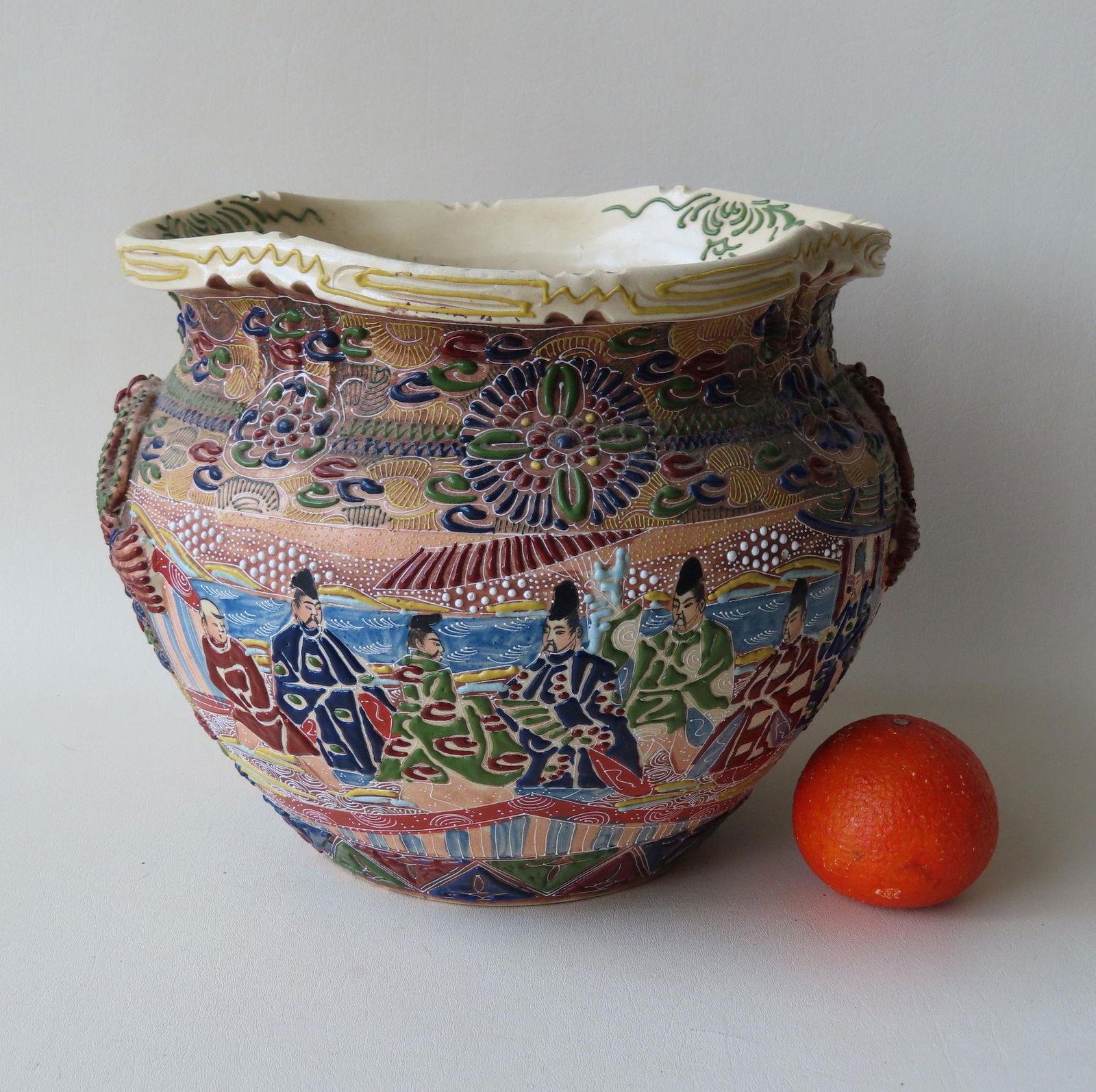 A Satsuma hand painted vase decorated with oriental (1 of 8)