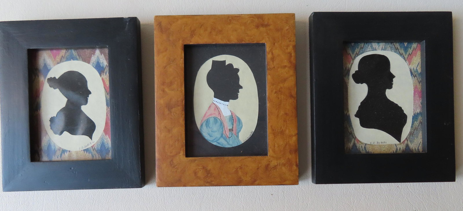 Three Evelyn S. Dubial silhouettes, including one with (1 of 5)