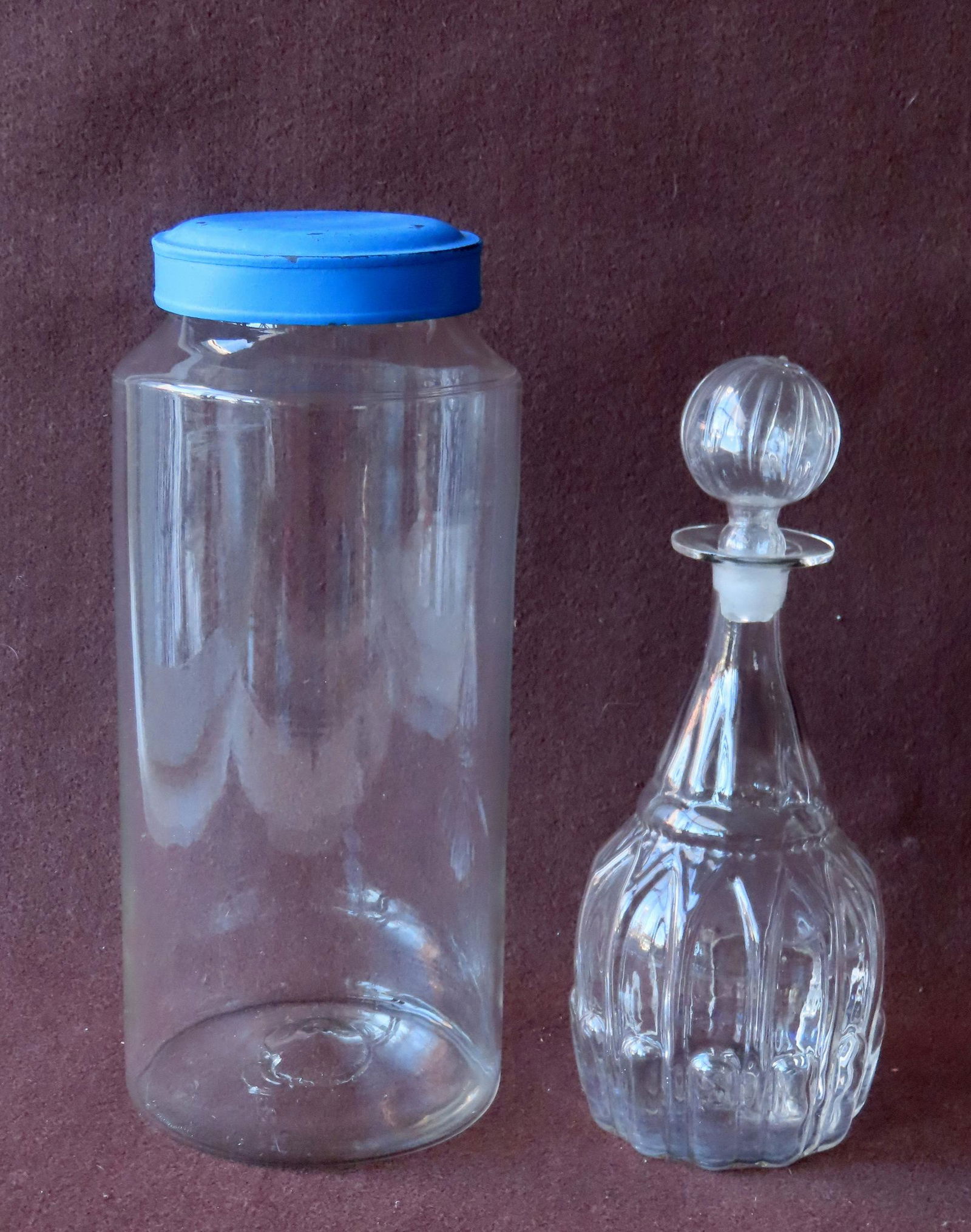 Two pieces of early glassware including a hand blown (1 of 4)