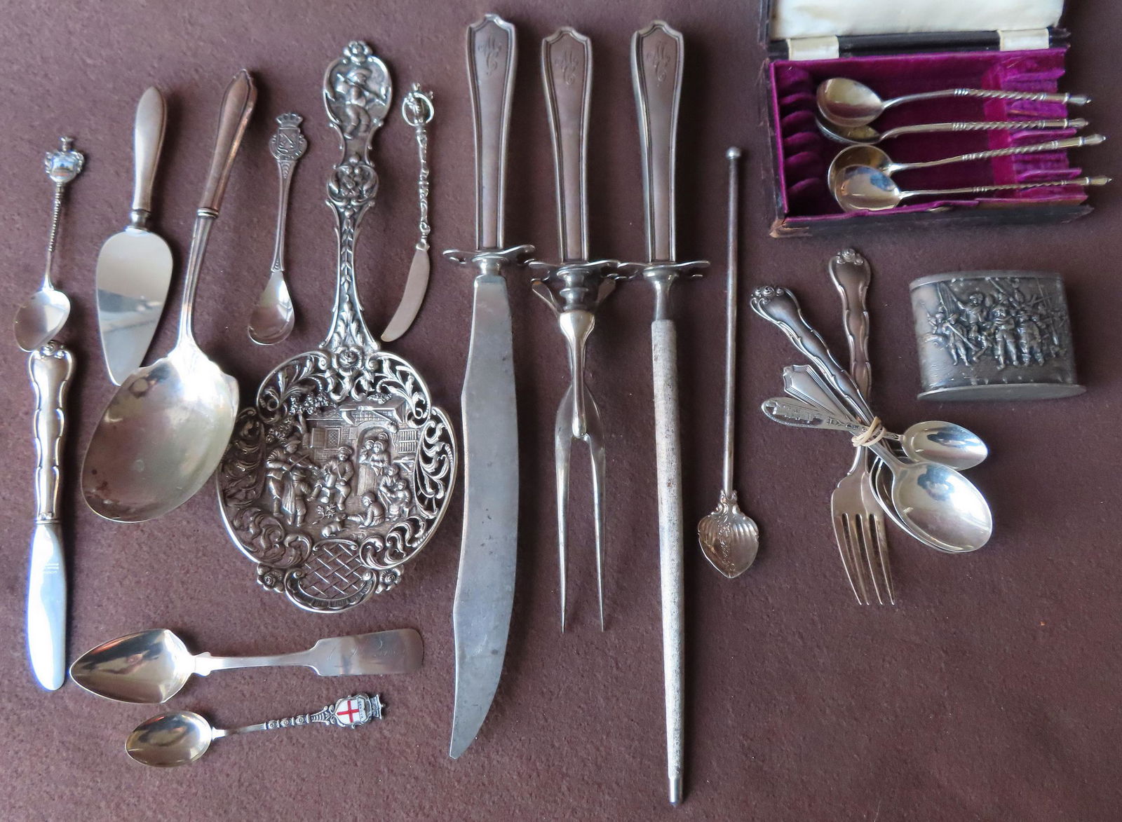 Grouping of miscellaneous silver stemware including: An (1 of 7)