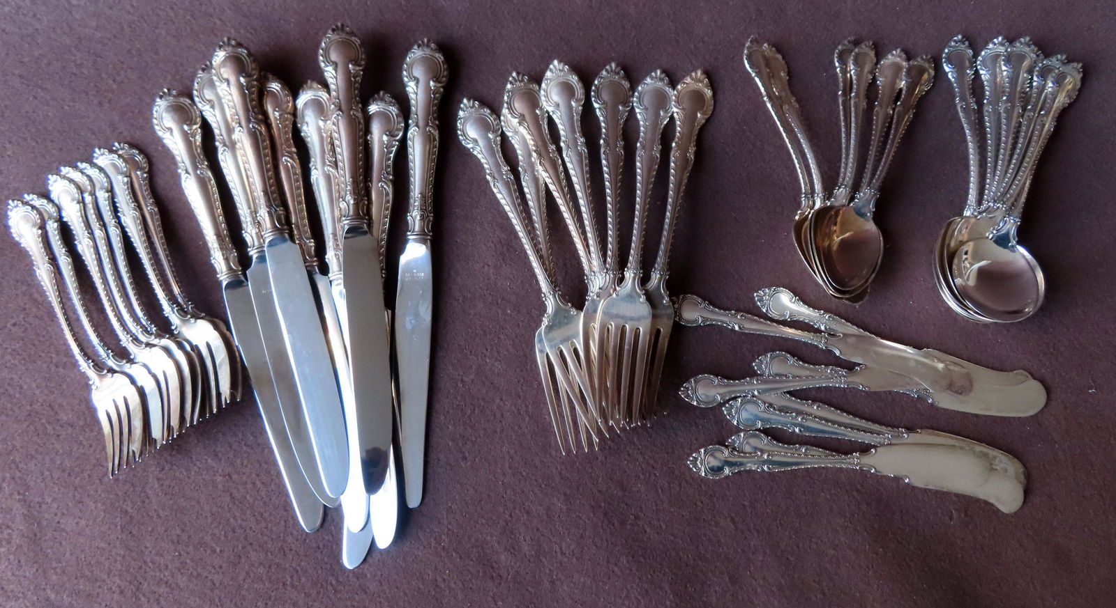 Set of 44 pieces of Gorham sterling silver flatware, (1 of 5)