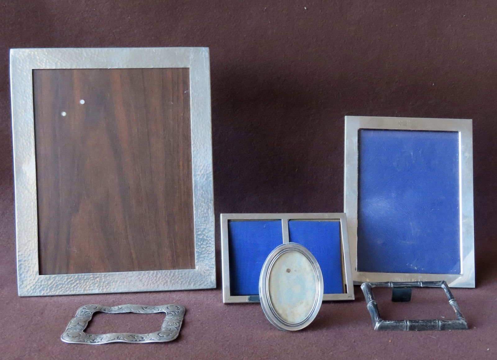 Grouping of 5 sterling silver picture frames and 1 (1 of 5)