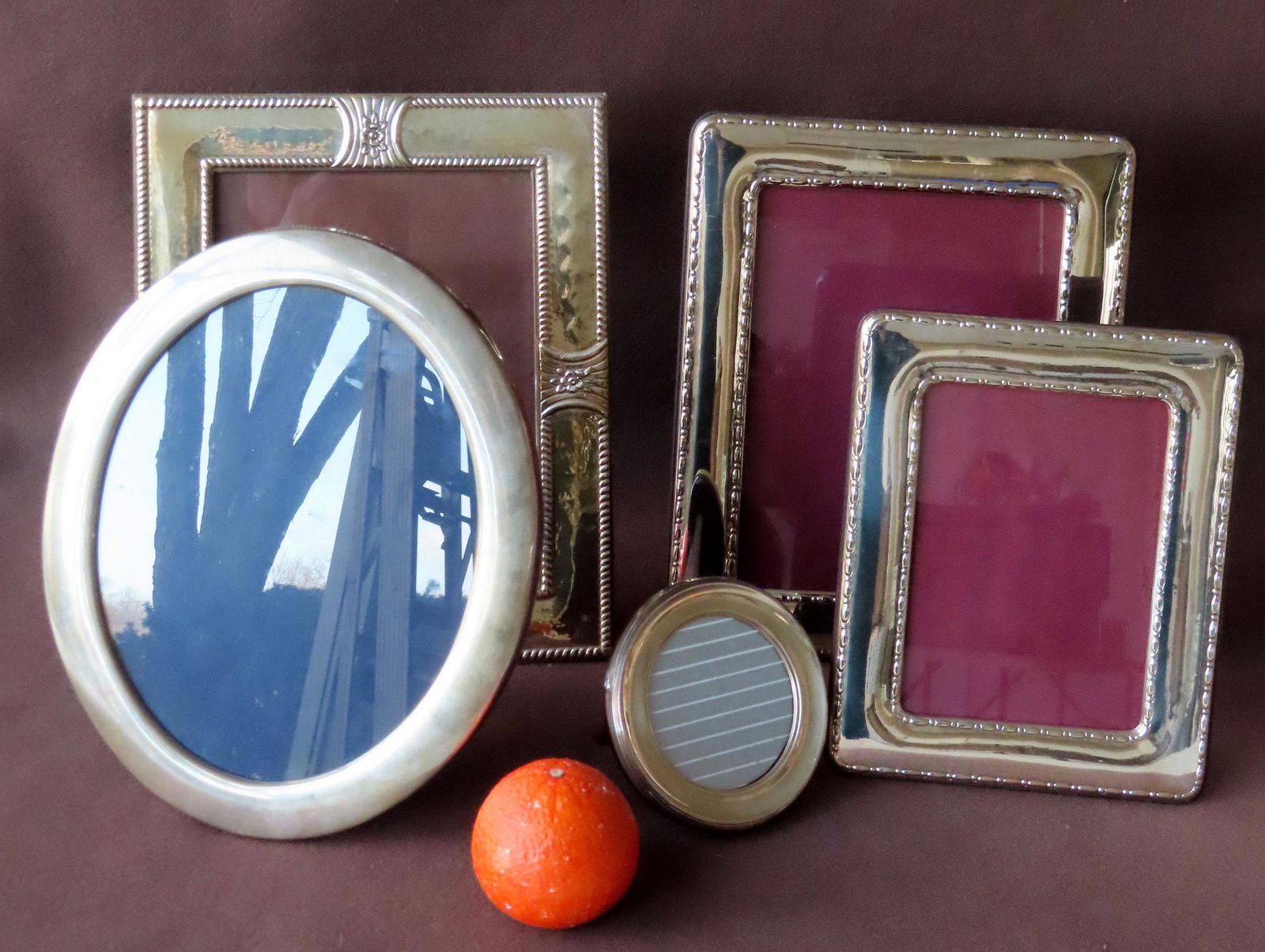 Five sterling silver picture frames, the largest (1 of 4)