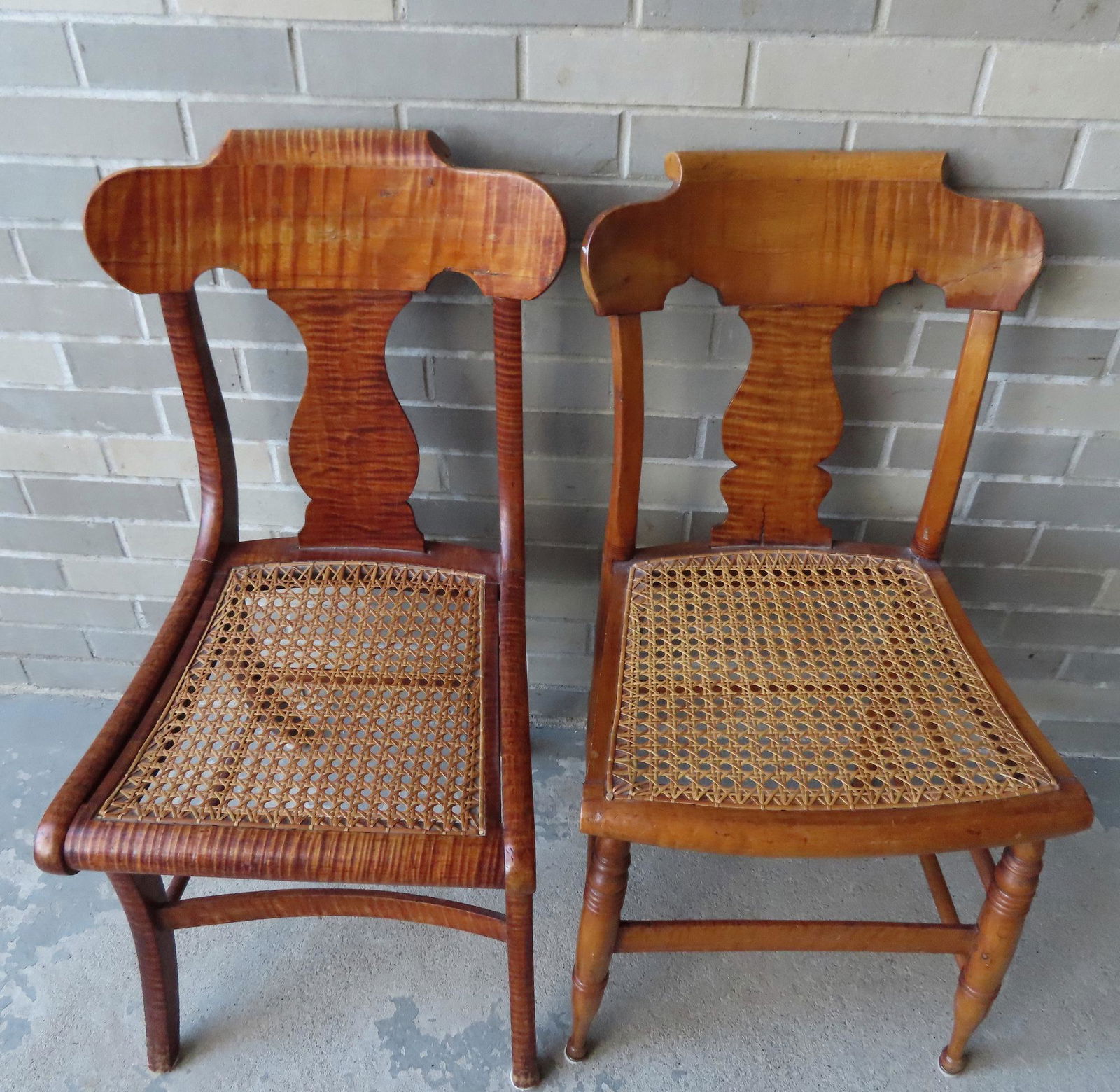 Two Sheraton tiger maple side chairs (1 of 3)