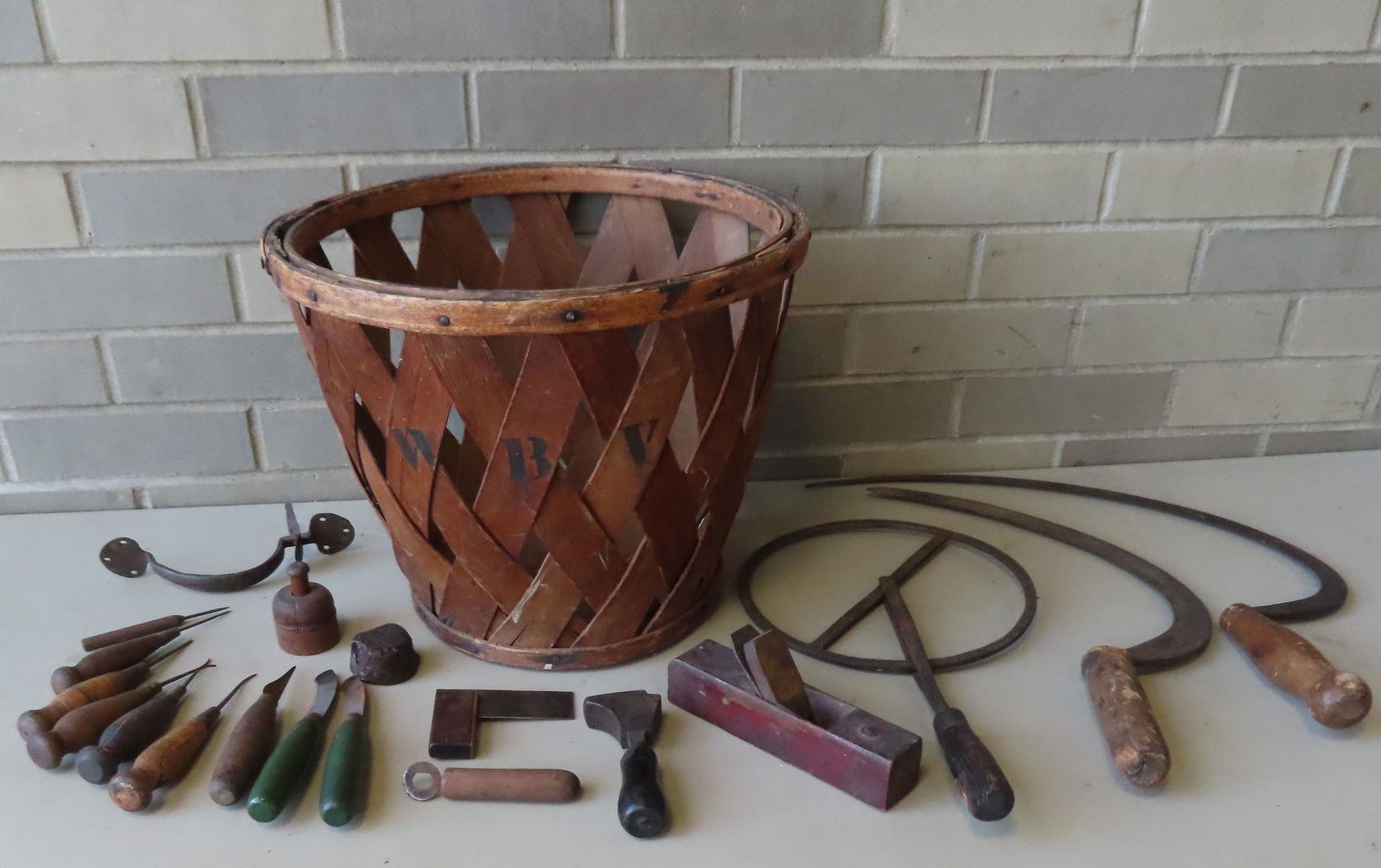 A grouping of country collectibles and tools including: (1 of 14)