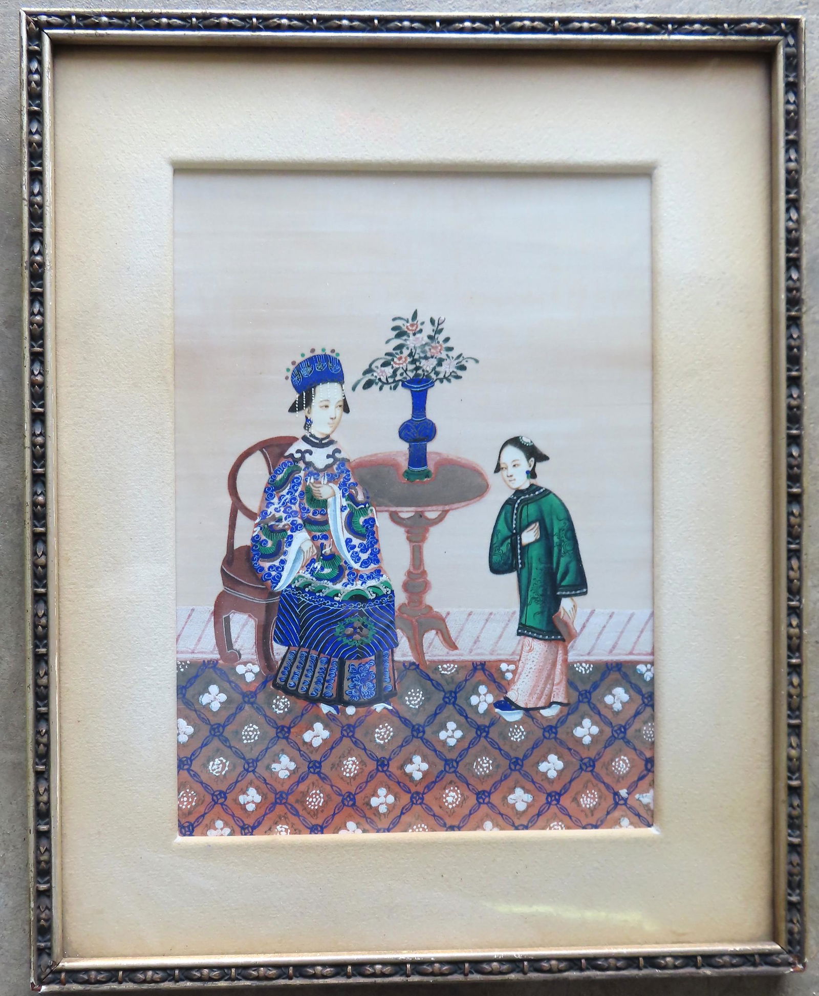 Colorful oriental watercolor/gouache on paper (or fine (1 of 4)