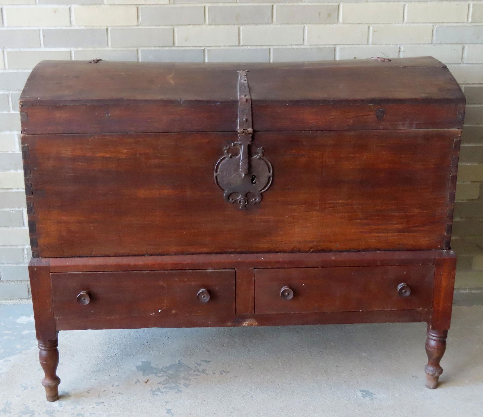 An early continental mahogany chest on frame, probably (1 of 16)