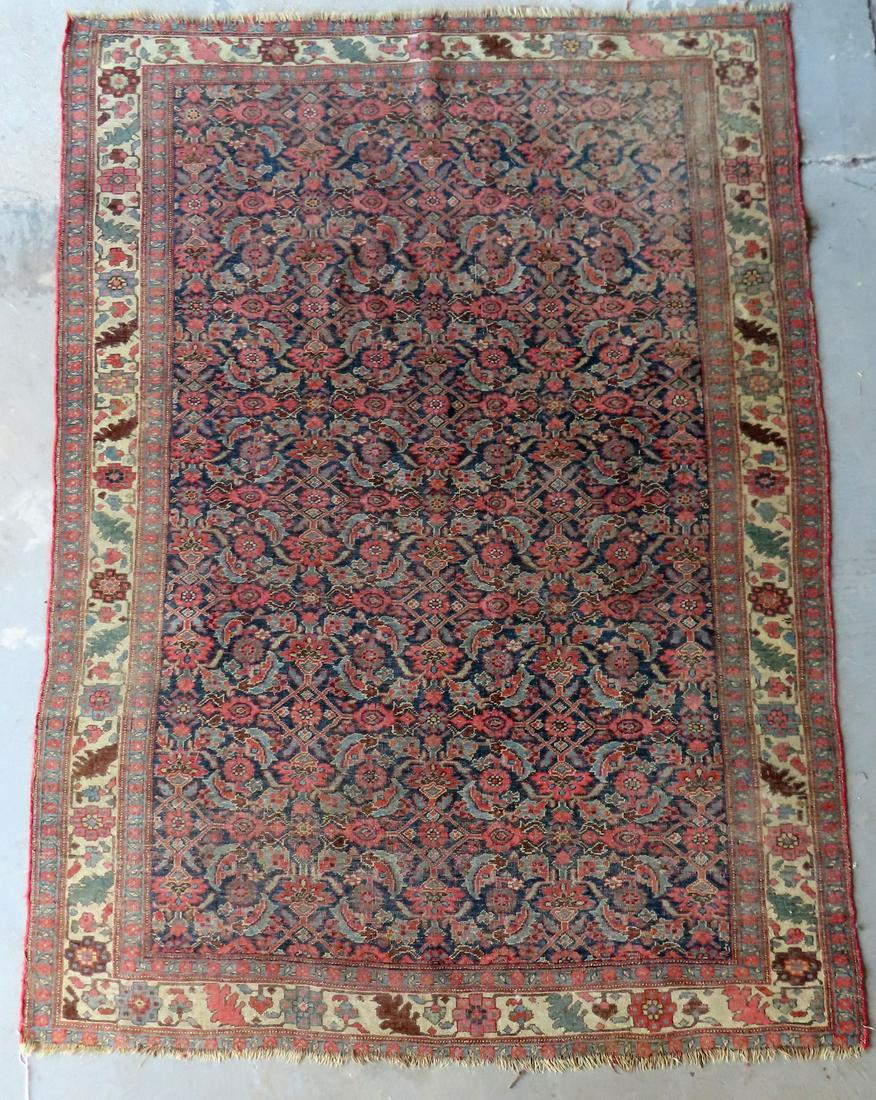 An oriental scatter rug, very tightly knotted, worn but (1 of 8)