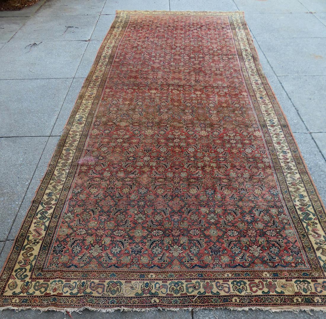Large oriental entrance rug, probably mid 19th century. (1 of 13)