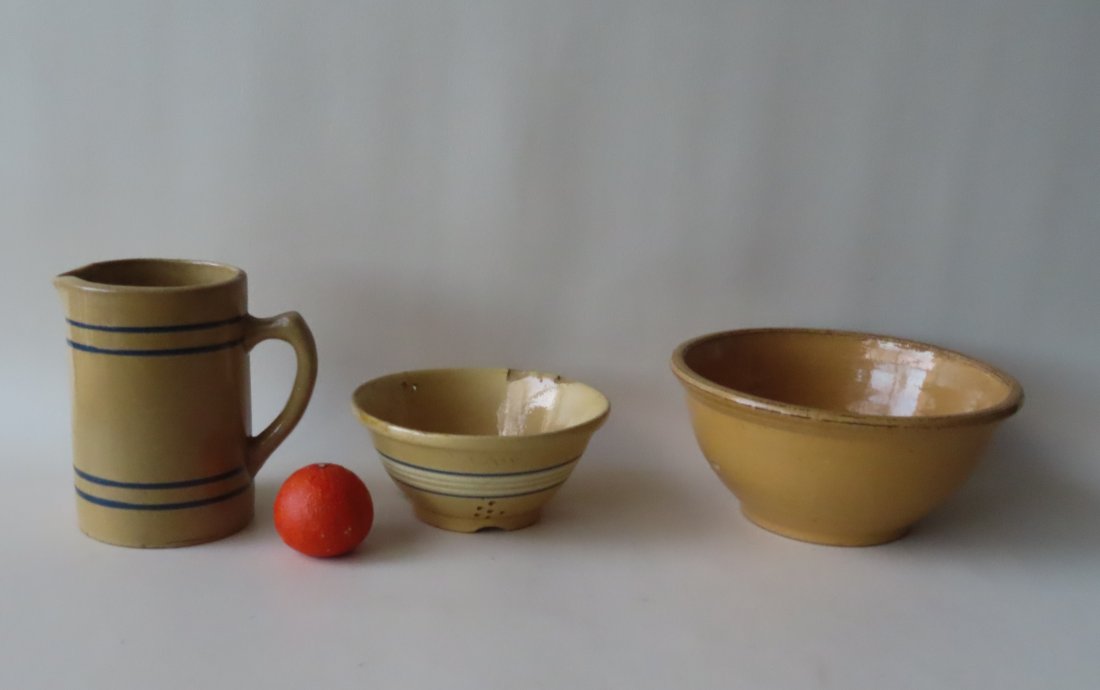 Three pieces of yellowware. (1 of 12)