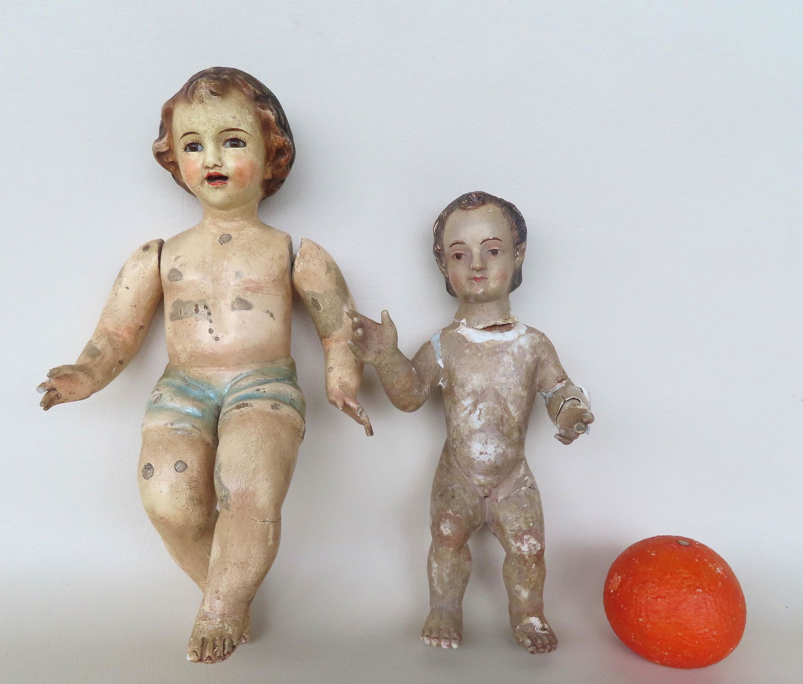 Two putti sculptures, including one with glass eyes, probably Spanish, late 18th to early 19th (1 of 13)