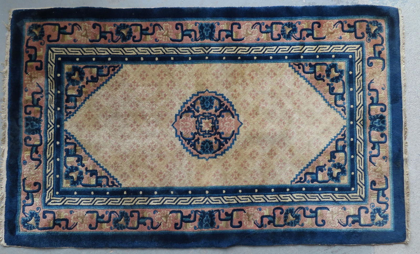 Chinese oriental scatter rug, circa 1900 - measures 37" x 62" - very good condition. (1 of 5)