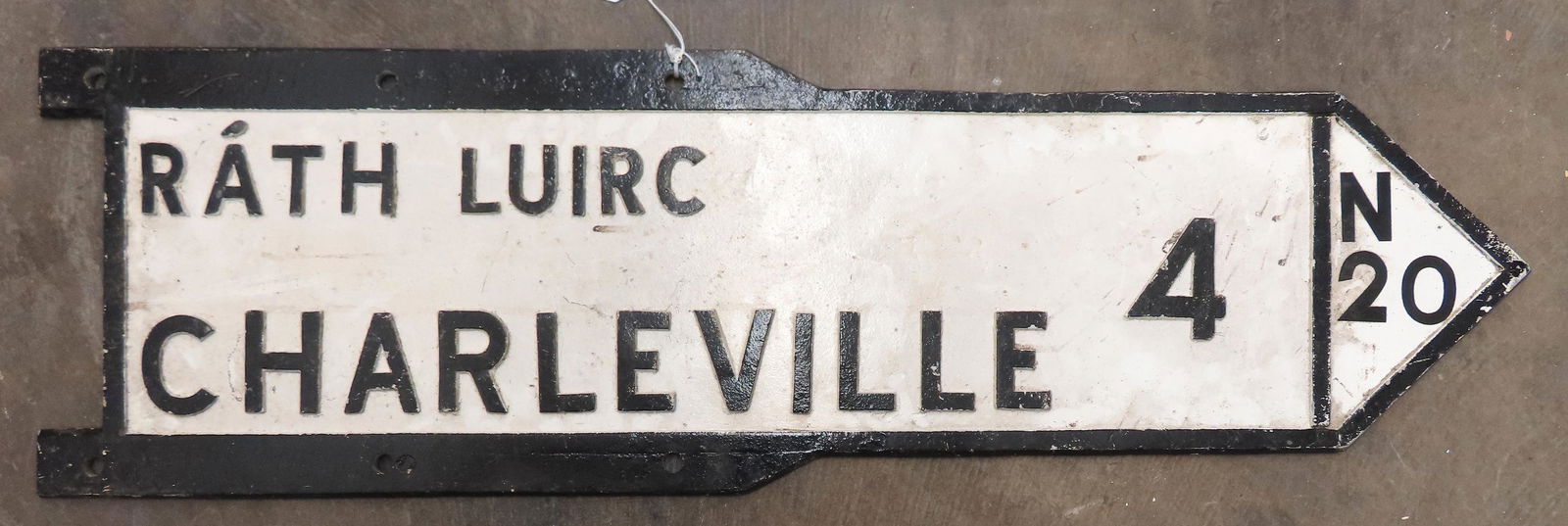 Vintage Irish metal road sign, early 20th century. (1 of 2)