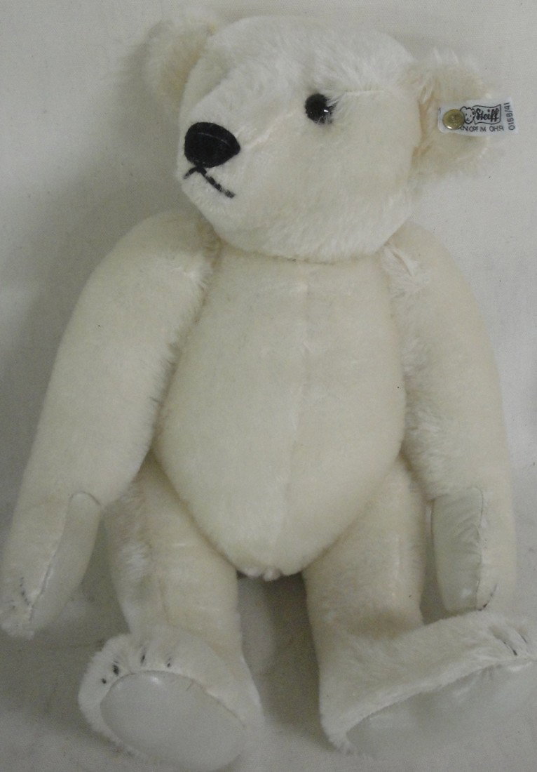 Newer jointed Steiff Mohair white Teddy bear with b