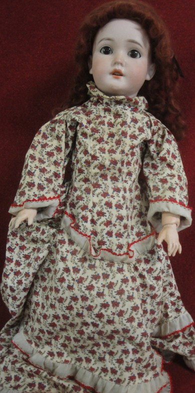 Signed Pansy II Germany doll - fixed brown eyes -: Signed Pansy II Germany doll - fixed brown eyes - open mouth with teeth - plaster over wood body with some plaster losses to arms - 22" high