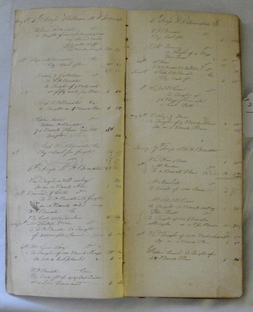 Ship ledger describing cargo shipped between Hudso: Ship ledger describing cargo shipped between Hudson & Albany 1838 including the Sloop Wm. Henry Brewster.