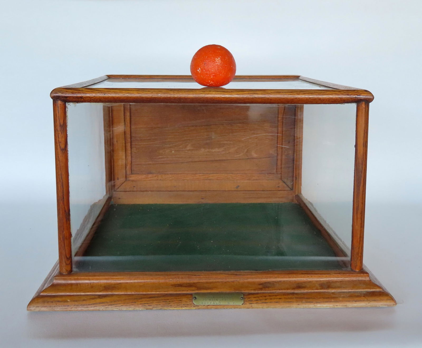 Table top glass country store showcase with oak sides - missing mirror on back door, else good (1 of 5)