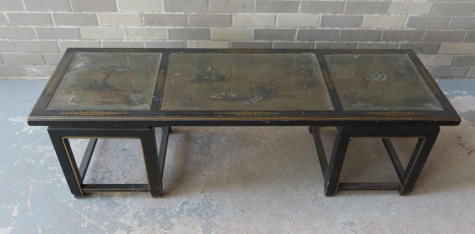 Three 19th century electrified oil lamps. 1) With opaque blue swirl glass font, embossed bass column (1 of 7)