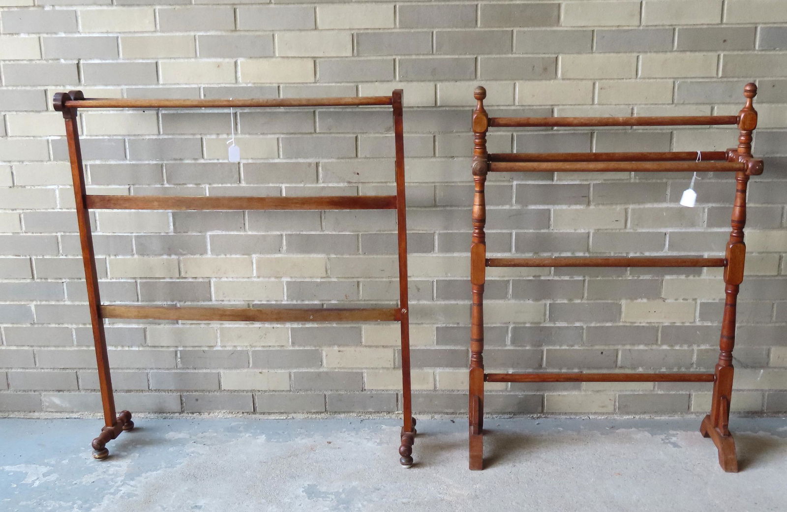 Two Victorian drying racks, very good condition. The largest 33 1/2"W x 9"D x 37 3/4"H. Late 19th (1 of 5)