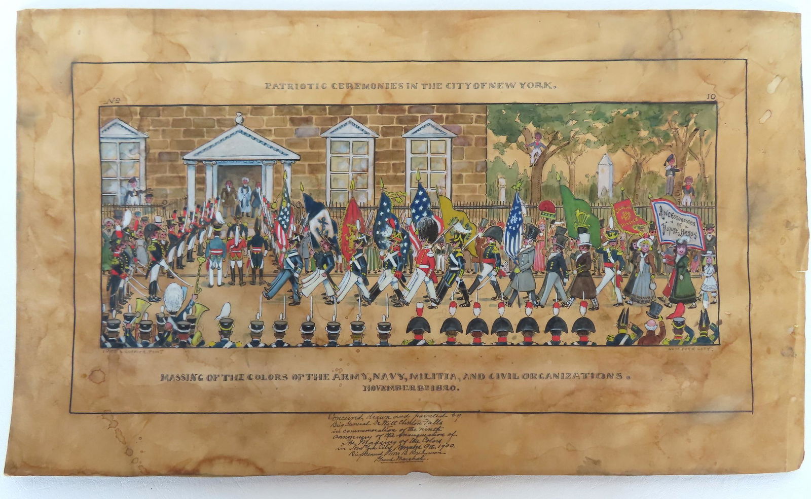 W/C Depicting a parade with marching soldiers and civil organizations, one of the latter with lady (1 of 7)