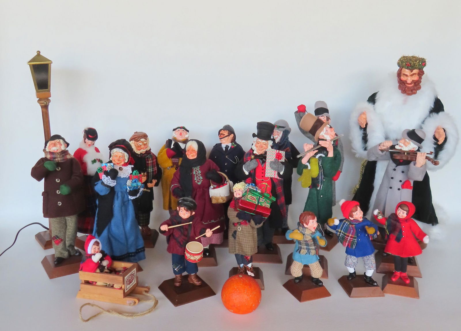 Grouping of 19 modern figural Christmas character dolls by Robert Simpich, most from the 1980's but (1 of 12)