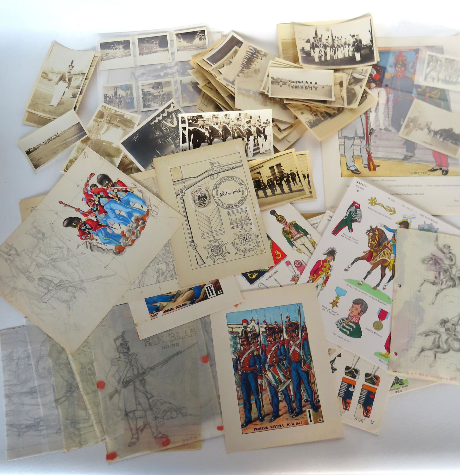 Grouping of mostly military prints and photos, including parades with West Point cadets circa 1930. (1 of 12)