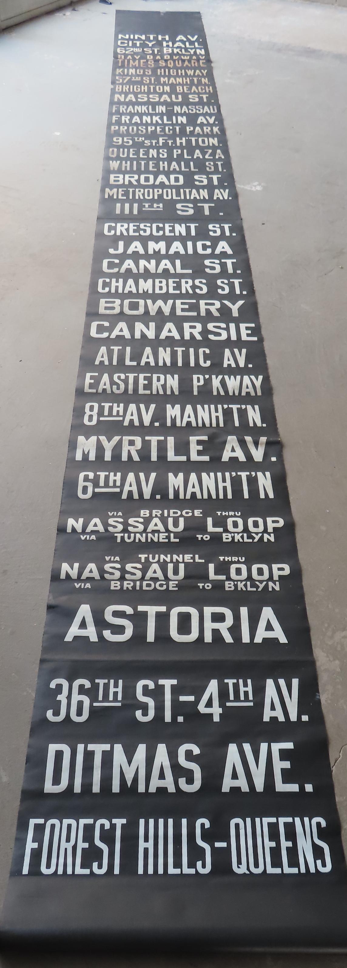 A New York subway or bus station rolling  station sign, early 20th century, very good condition. (1 of 7)