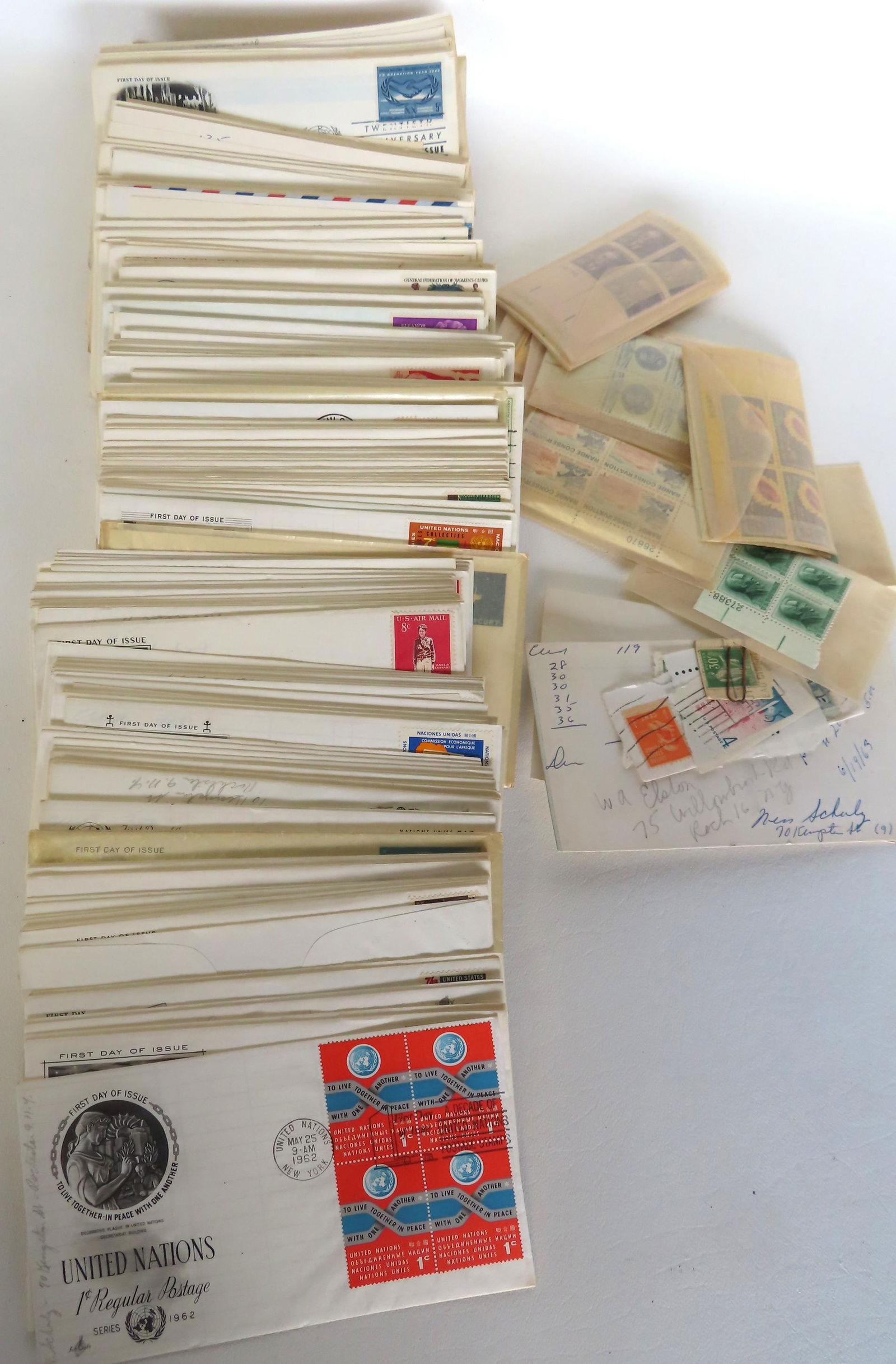 Over 230 first day issue envelopes and several first day issue post cards, most circa 1960 and most (1 of 3)