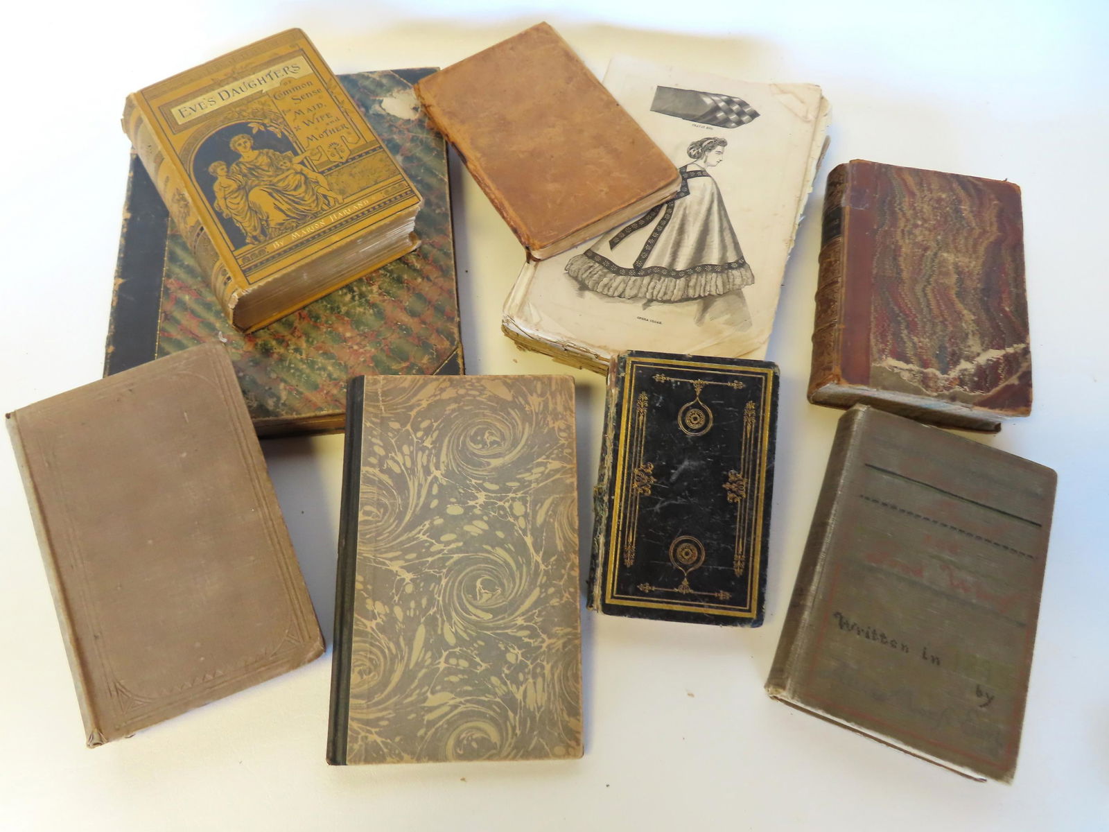 Grouping of 8 female related vintage books including:"The Dahlia or Memorial of Affection for 1842." (1 of 11)